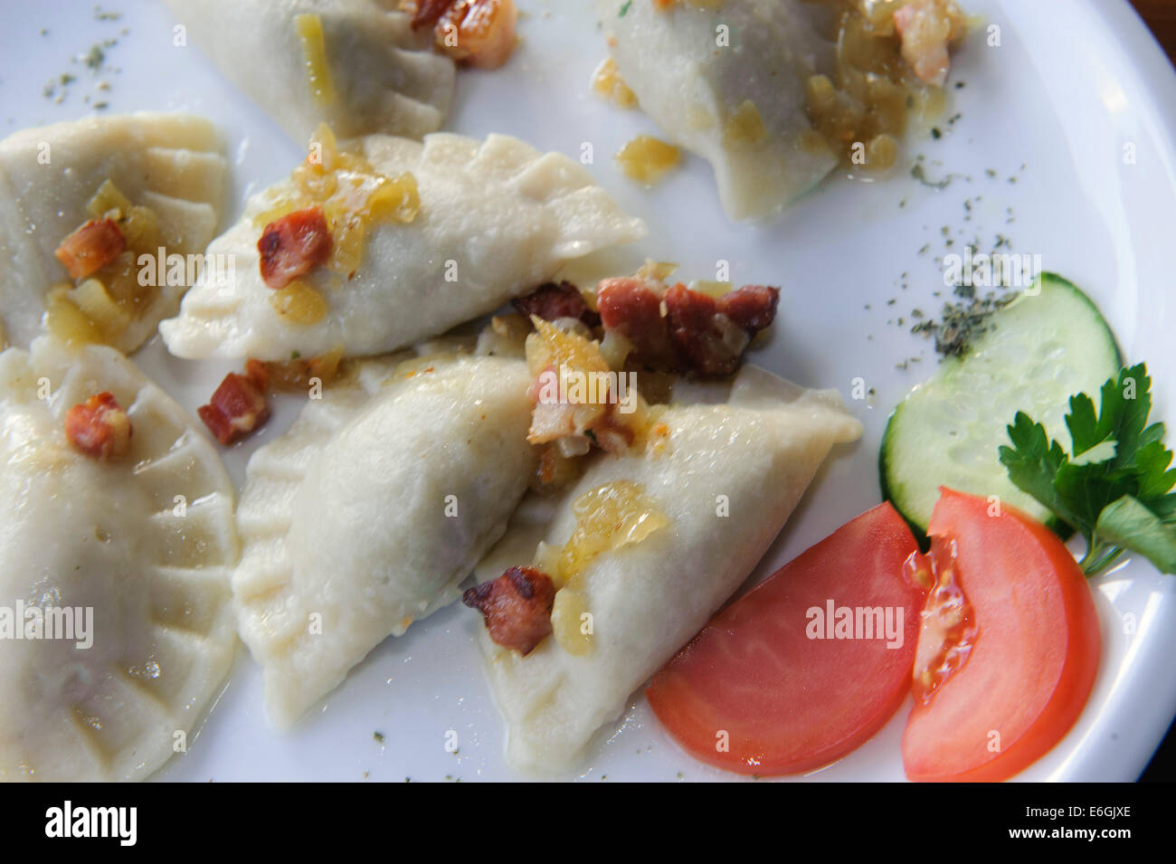 Pierogi-remplie boulettes, Pologne, Europe Banque D'Images