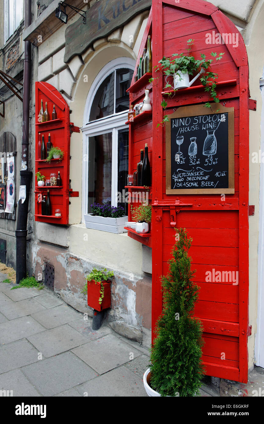 Restaurant de la place Nowy dans Krakow-Kazimierz, Pologne, Europe Banque D'Images