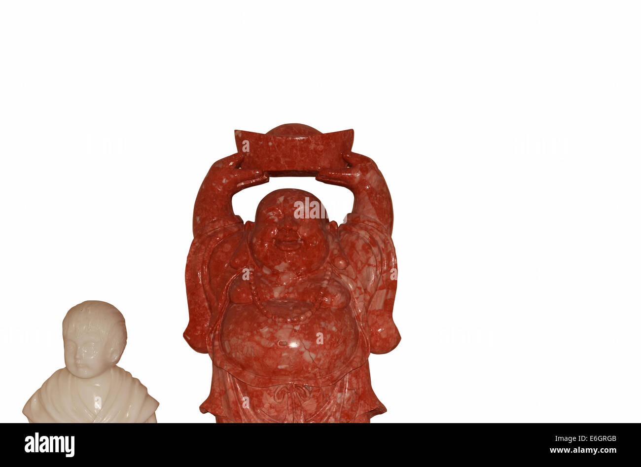 La statue de gens sur un fond blanc. Banque D'Images