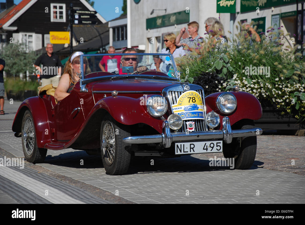MG TF (1955) en oldtimer rallye en Suède Banque D'Images
