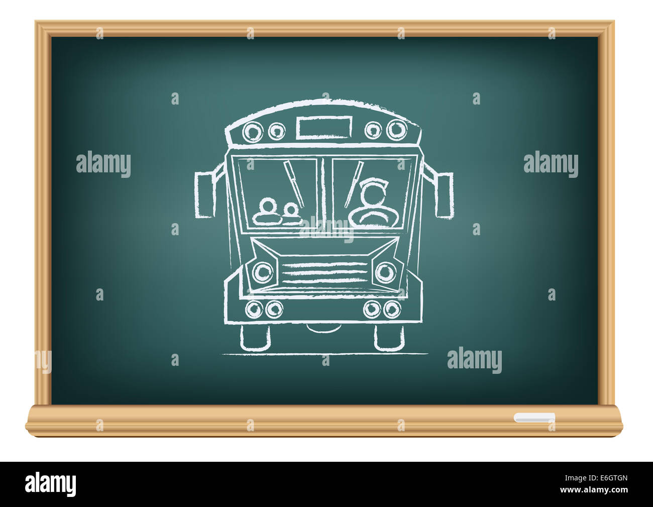 L'école tableau noir et craie dessiné school bus Photo Stock Alamy — free download