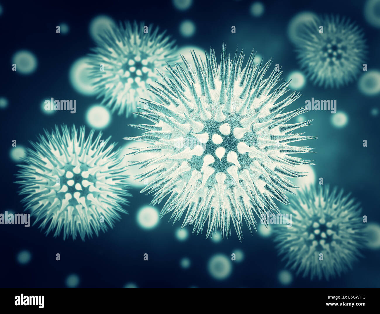 Cellules Virus focus sélectif. Grande résolution de rendu 3D très détaillés Banque D'Images