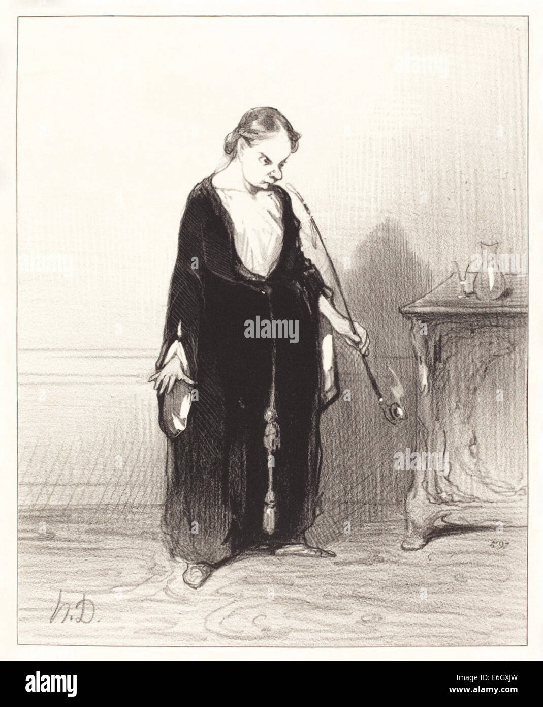 Honoré Daumier (1808-1879) illustration française 'O Plaisir d'opium vous m'excita !' 1844. Voir la description pour plus d'informations. Banque D'Images