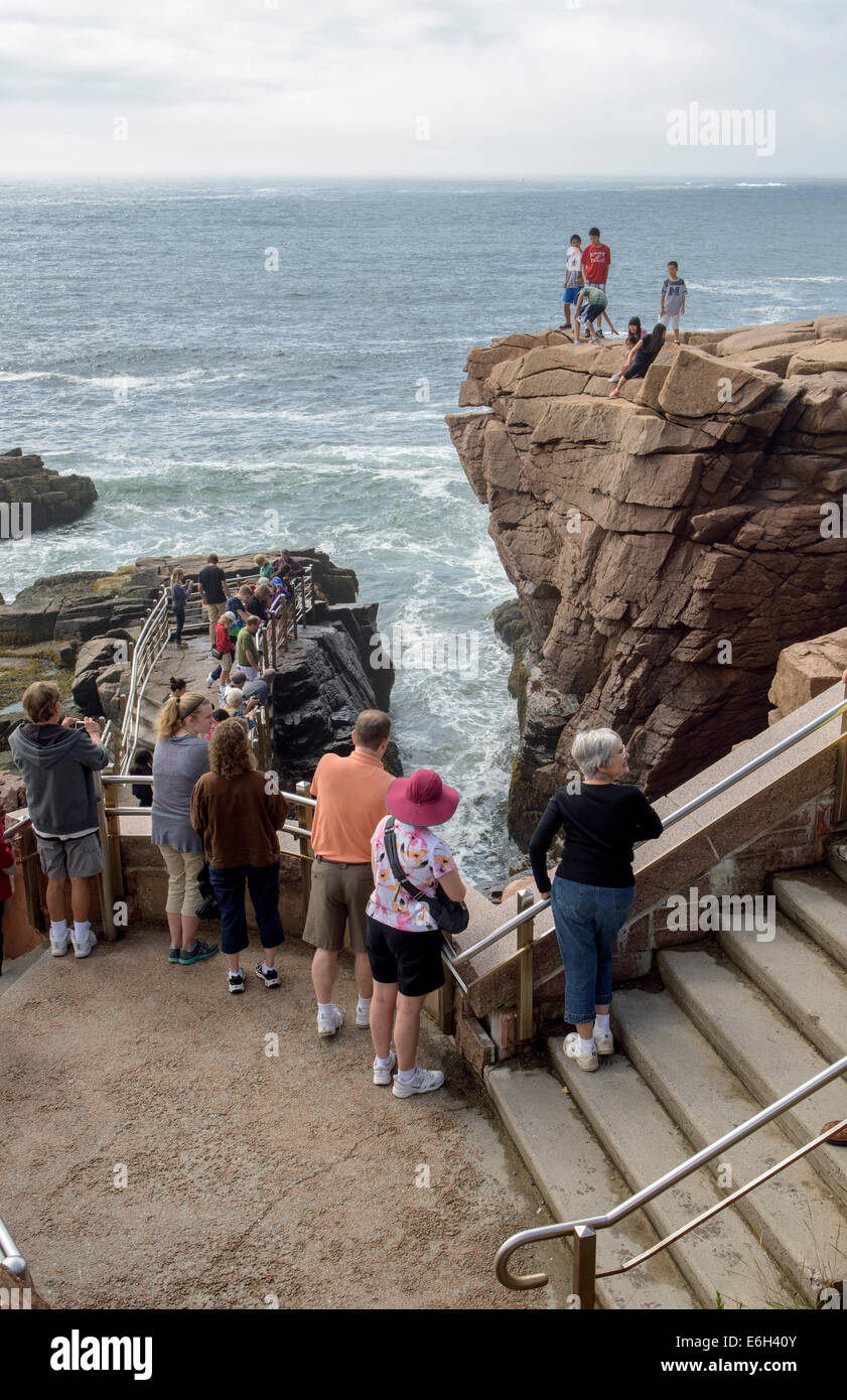 Thunder Hole, l'Acadia National Park, Maine USA. Banque D'Images