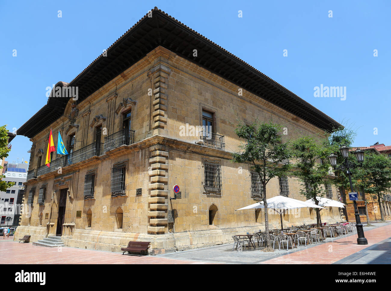 Tribunal de justice, dans le centre de Oviedo, Asturias, Espagne, à l'hôtel Plaza Porlier. Banque D'Images