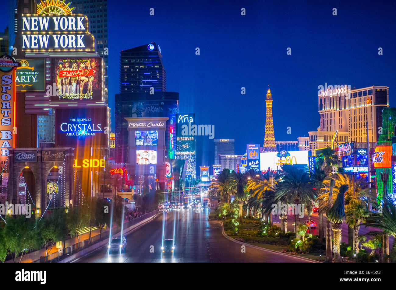 Vue sur le Strip à Las Vegas. Banque D'Images