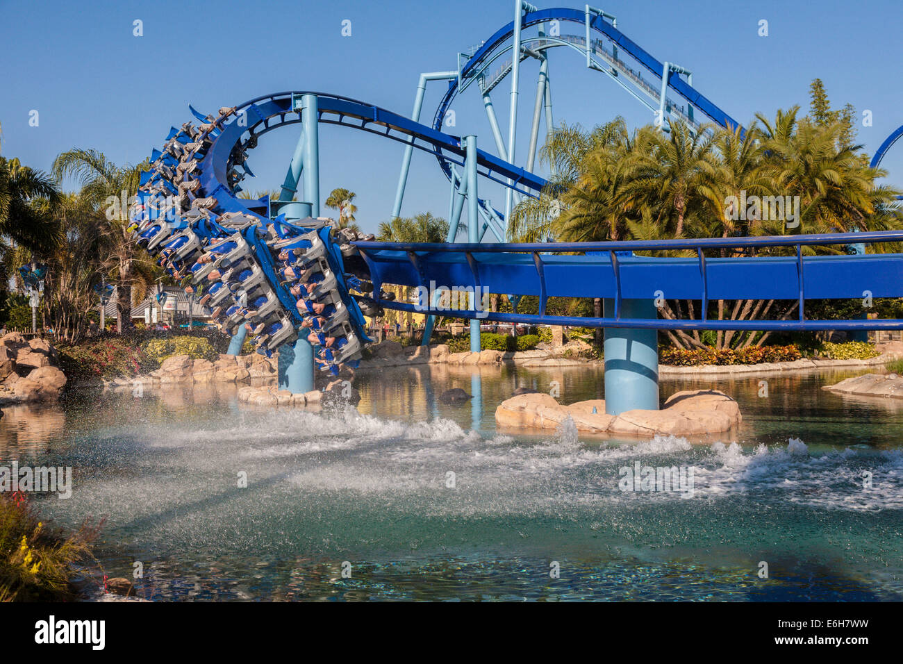 Roller Coaster Manta à Sea World à Orlando, Floride Banque D'Images