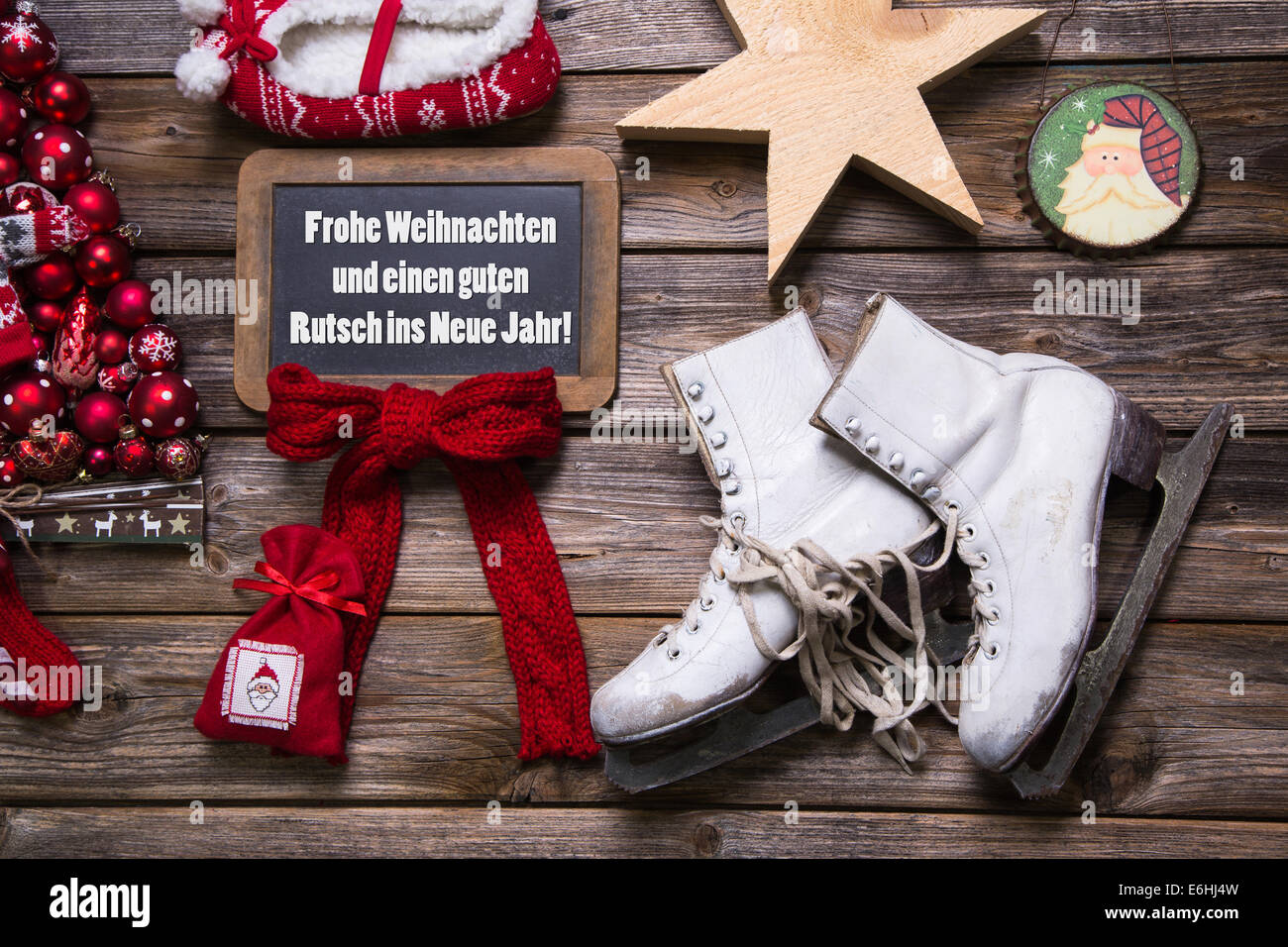Carte de voeux allemande classique pour noël et nouvel an Banque de photographies et d’images à