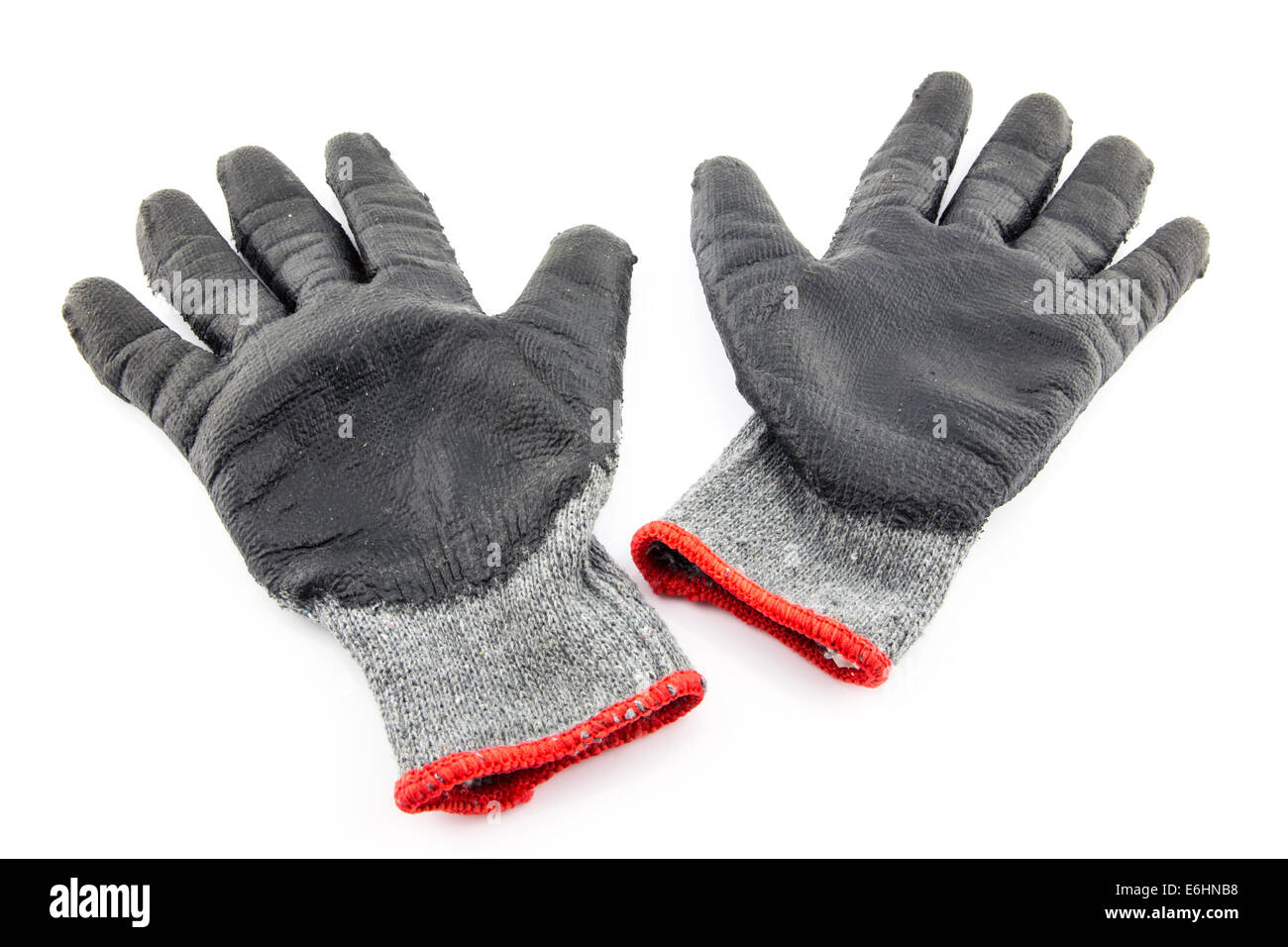 Des gants de jardinage isolé sur fond blanc Banque D'Images