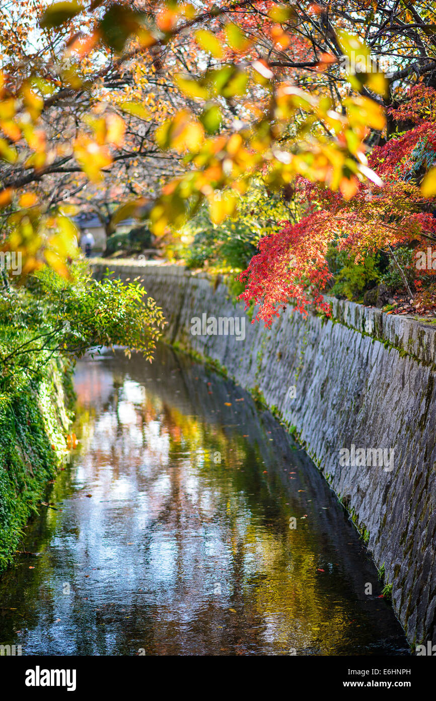 Kyoto, Japon à chemin du philosophe à l'automne. Banque D'Images