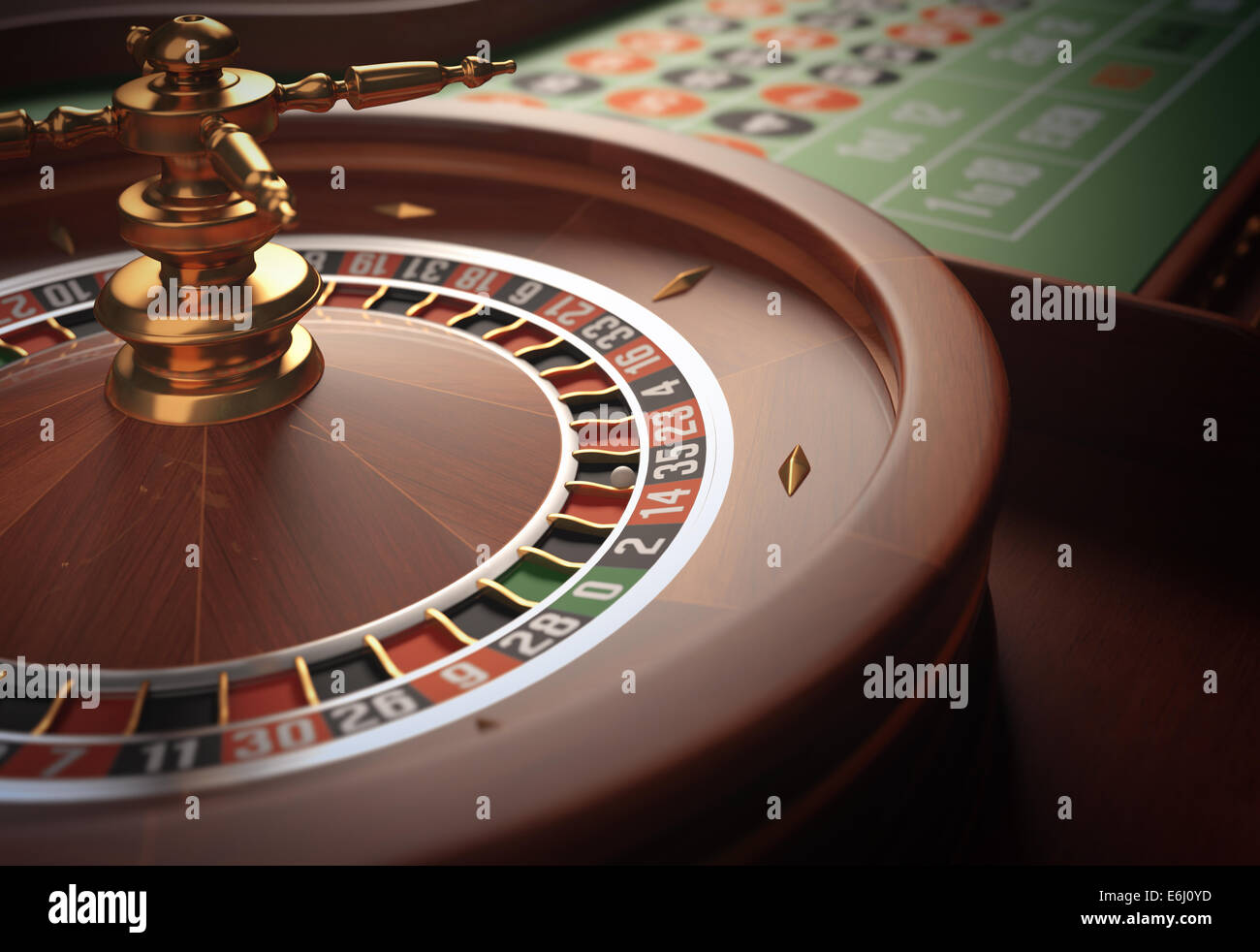 Jouer à la roulette au casino. Profondeur de champ dans la balle. Banque D'Images