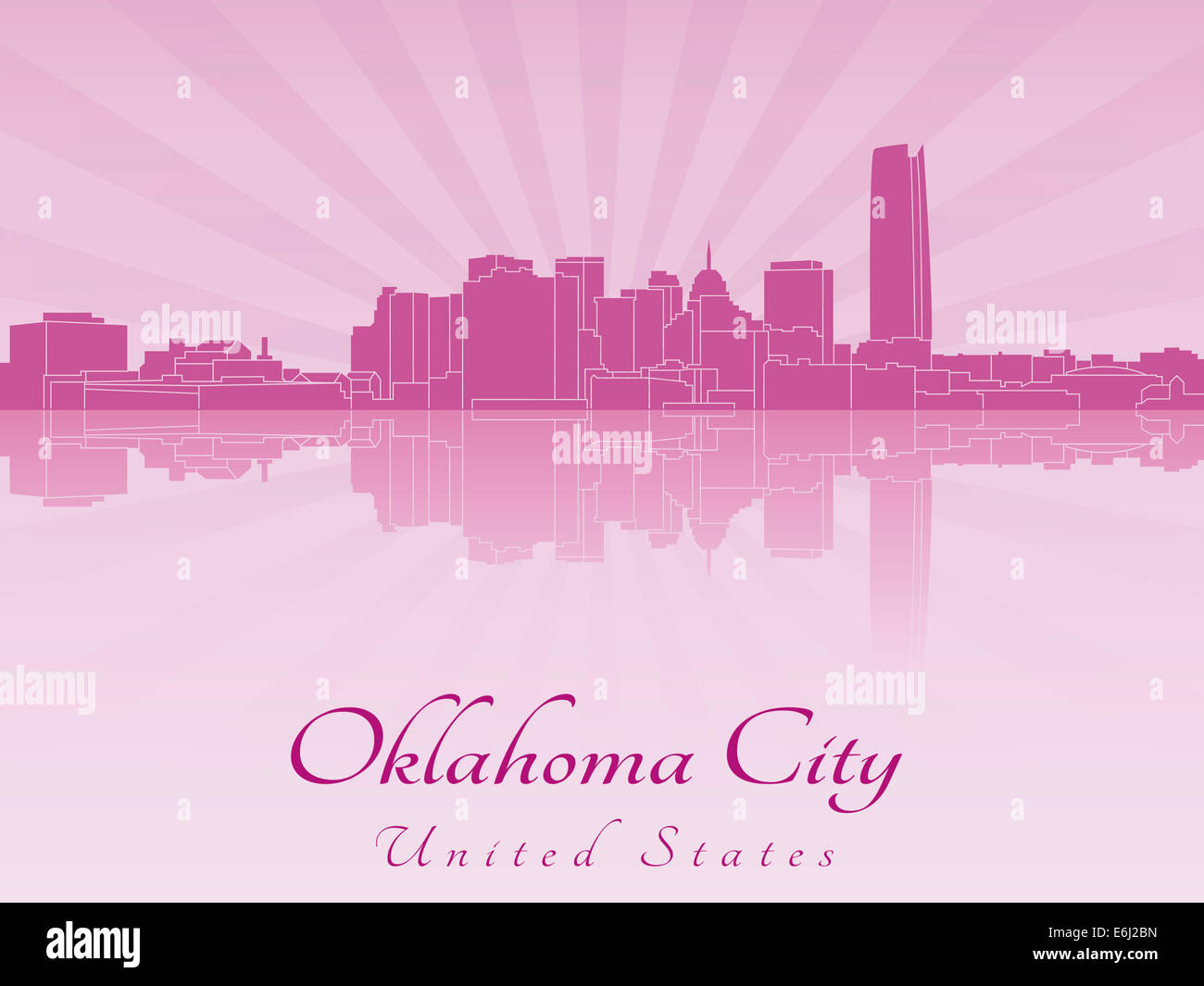 Oklahoma City skyline dans radiant Banque D'Images