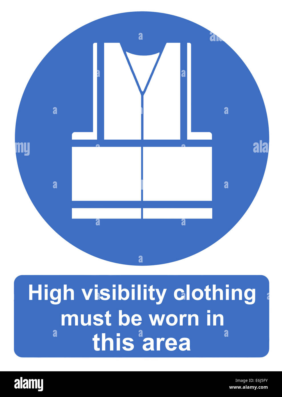 Vêtements haute visibilité est obligatoire dans cette zone Banque D'Images
