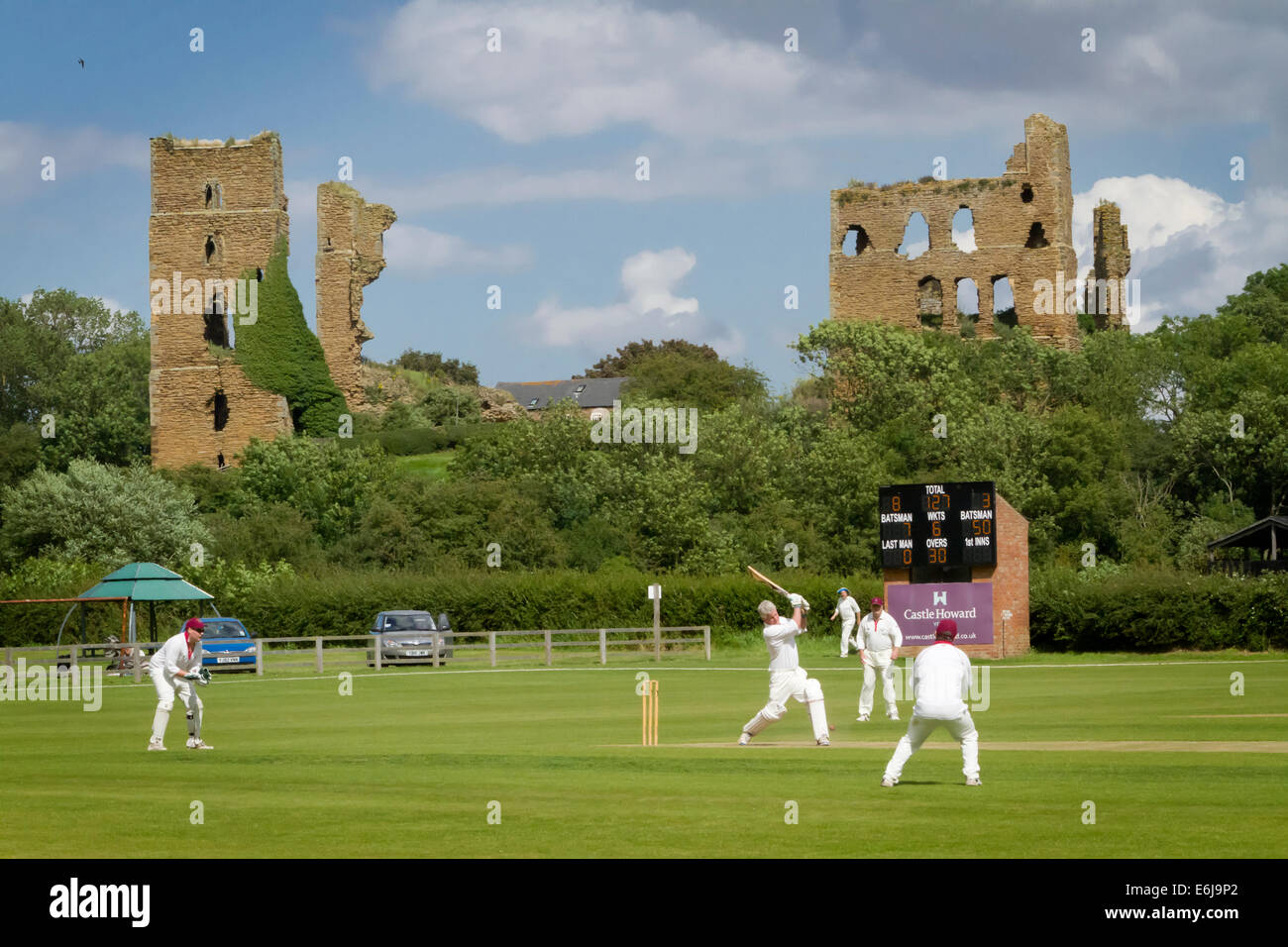 North Yorkshire village match de cricket Sheriff Hutton Angleterre Banque D'Images