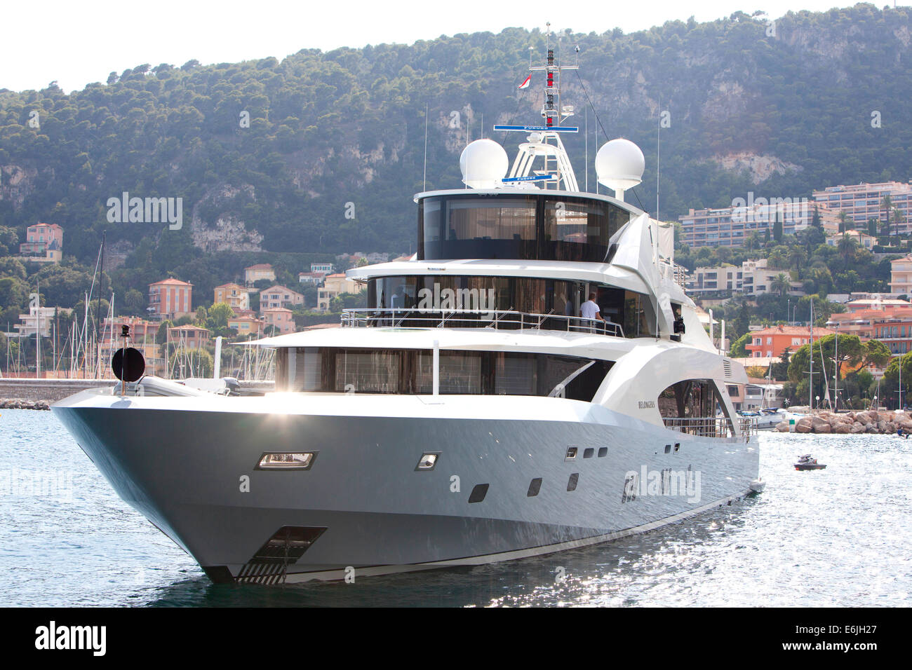 Super Yacht d'appartenance à Villefranche sur Mer en Provence Côte d'Azur région Monaco Monte Carlo sur la côte d'Azur, Nice Banque D'Images