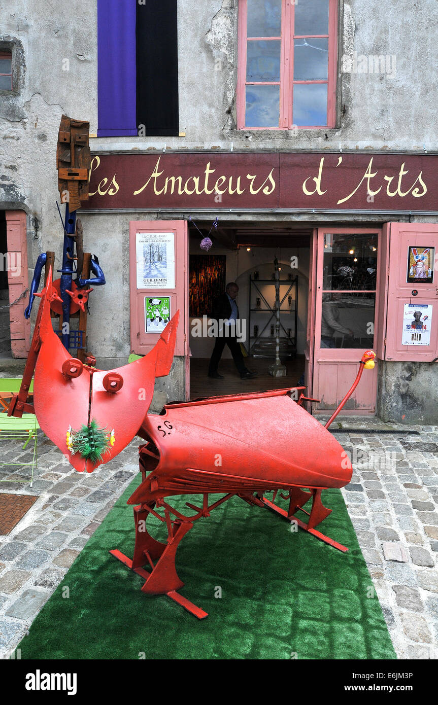 Galerie d'art les amateurs d'Arts, la chaise Dieu, haute Loire, Auvergne, massif Central, France Banque D'Images