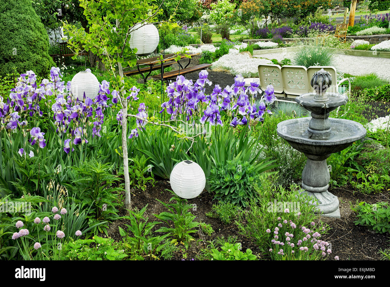Jardin à l'andouiller Bronze bed and breakfast. Joseph, Missouri Banque D'Images