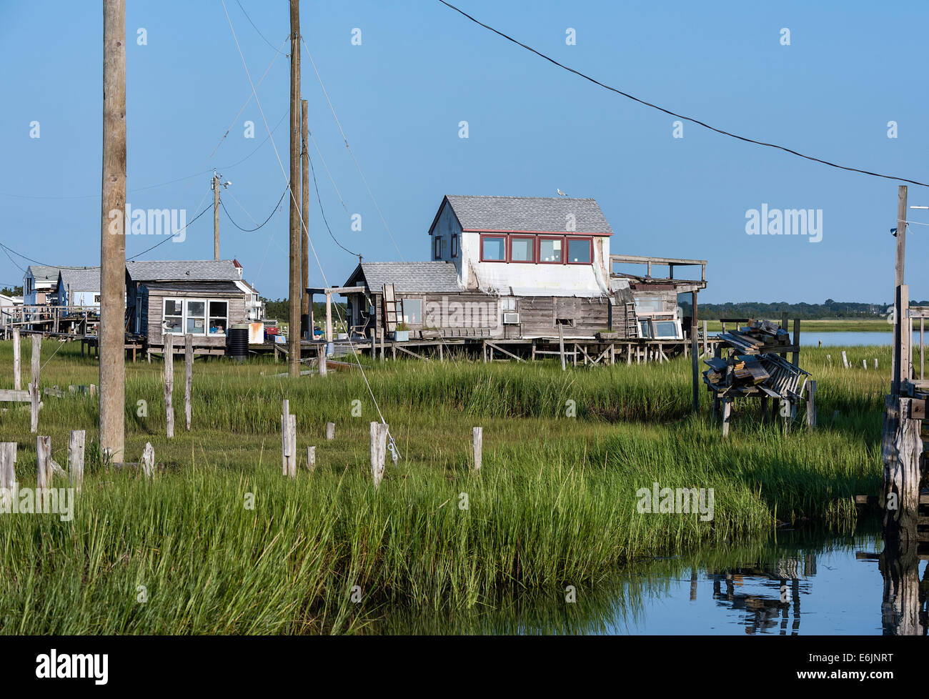 Marais rustique bay shack, Wildwood, New Jersey, USA Banque D'Images