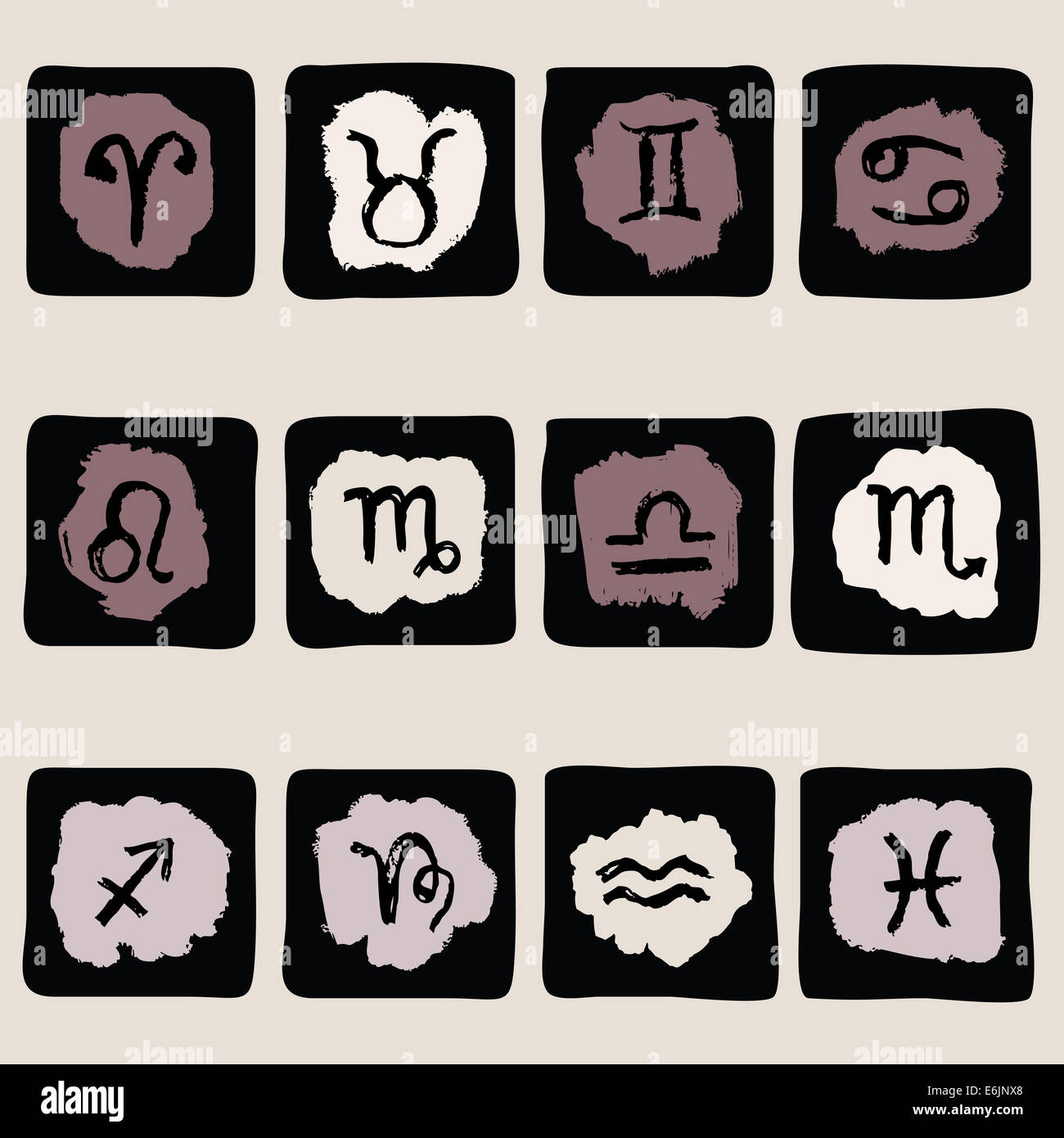Zodiac Horoscope signes Star, vector set. Banque D'Images