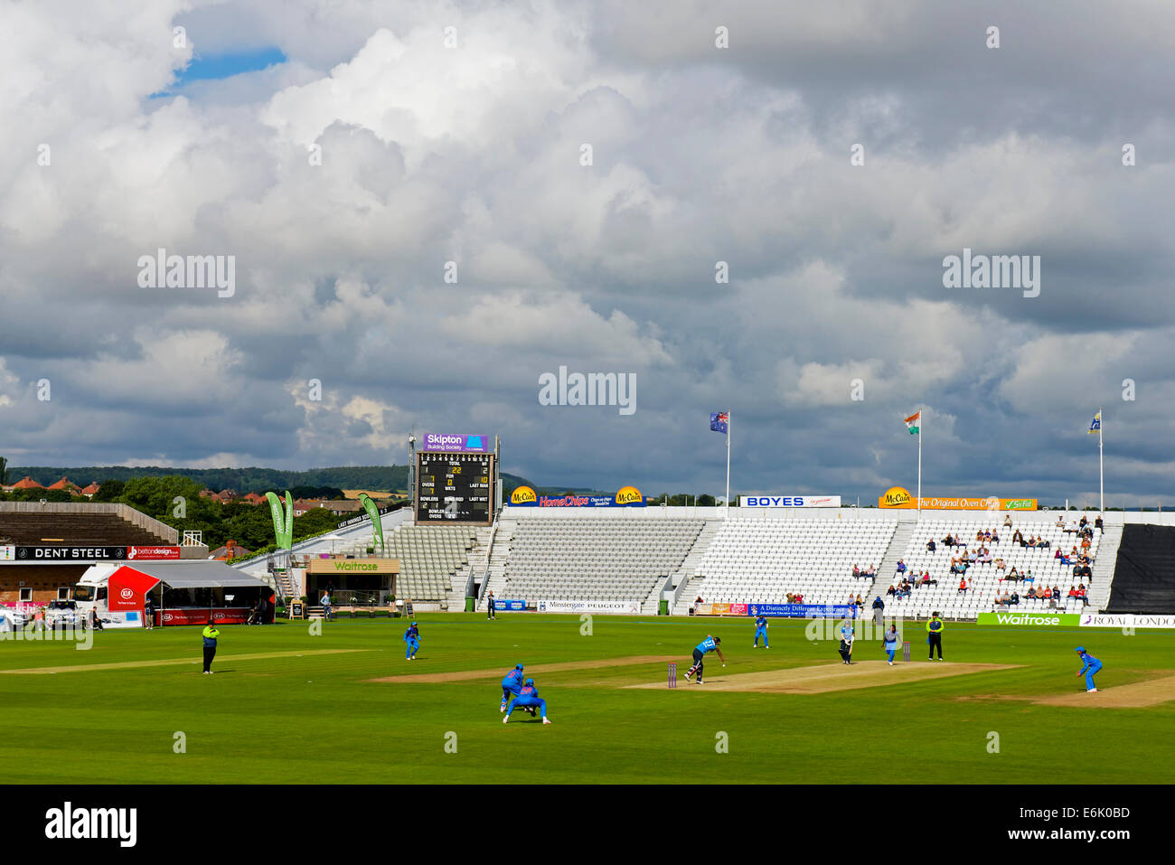 Women's international match de cricket d'un jour entre l'Angleterre et l'Inde, Scarborough, North Yorkshire, Angleterre, Royaume-Uni, 23 août 2014 Banque D'Images