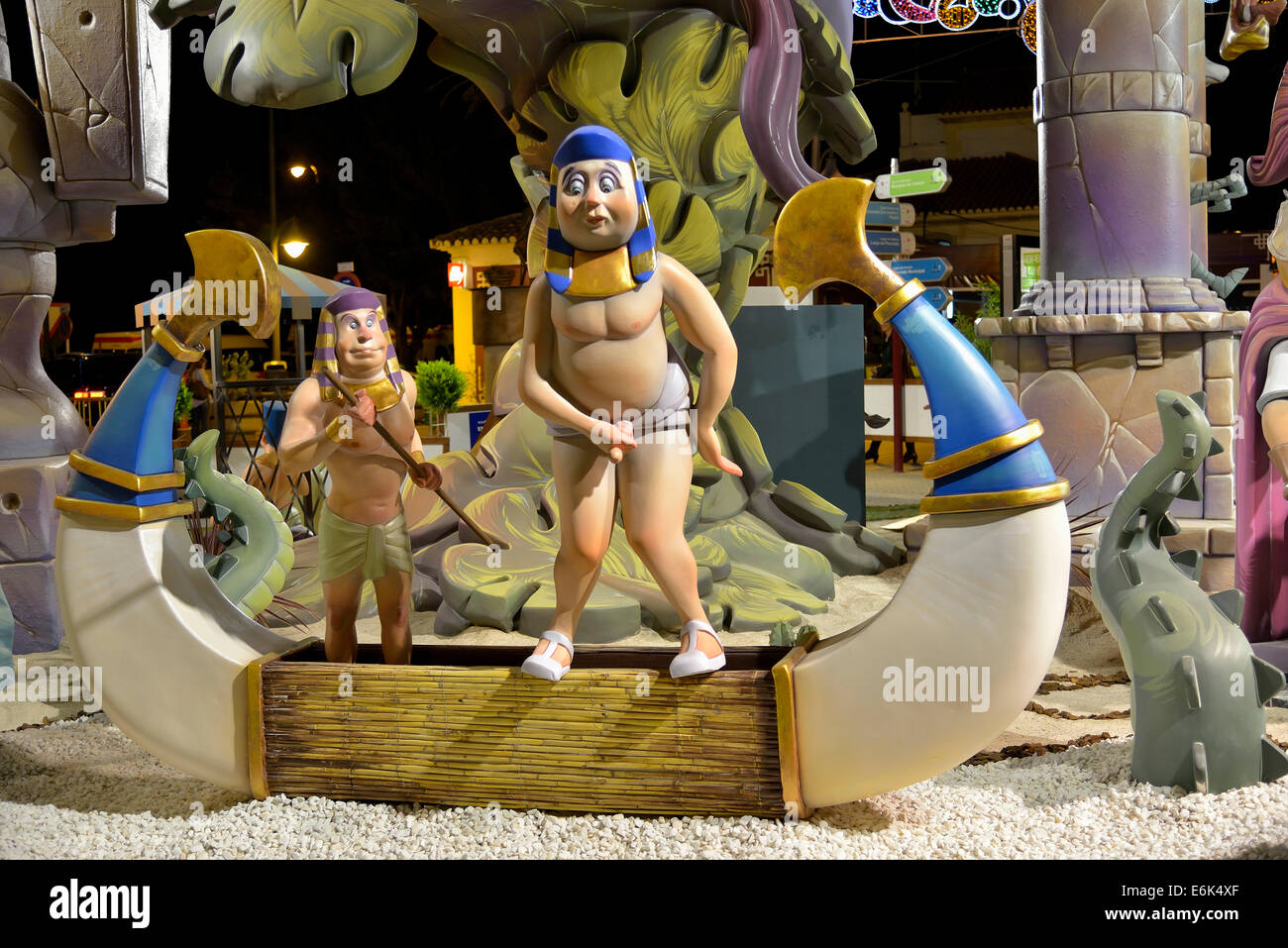 Falla, papier mâché, chiffres à l'Falles ou Fallas festival du printemps, Dénia, Province d'Alicante, Espagne Banque D'Images