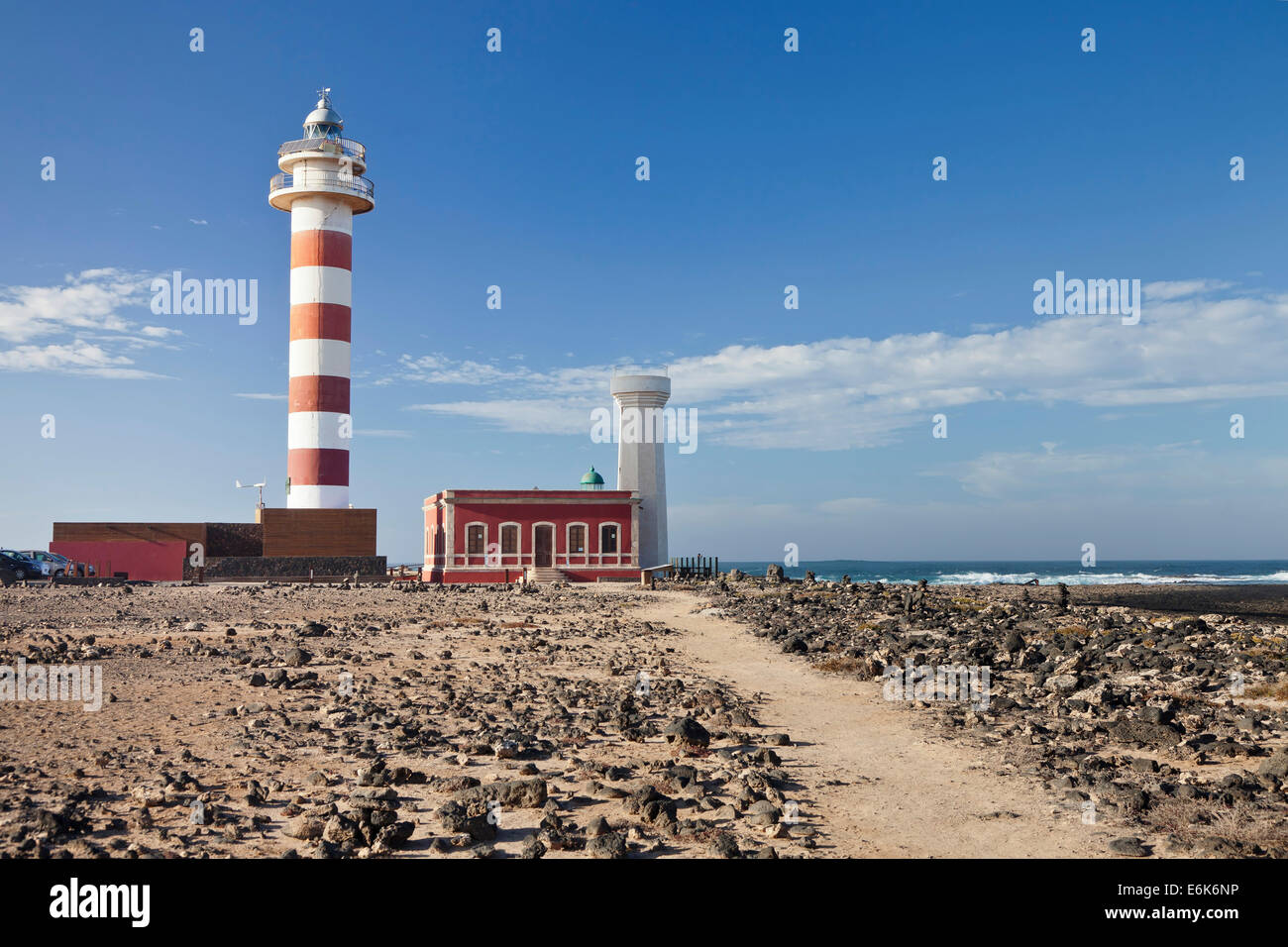 Faro de Toston phare, El Cotillo, Fuerteventura, Îles Canaries, Espagne Banque D'Images