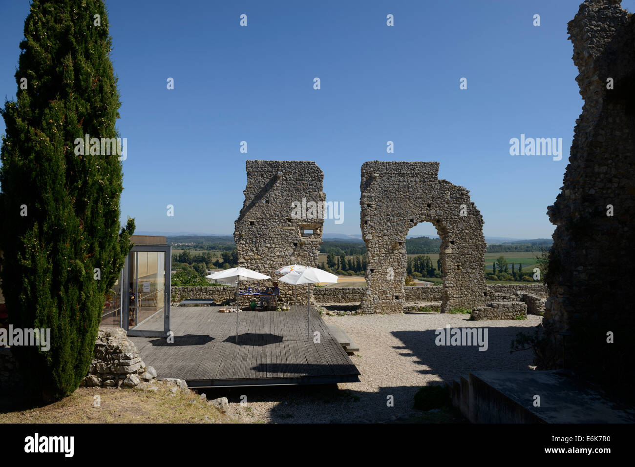 Ruines à un château médiéval à Montemor-o-Velho, Portugal Banque D'Images