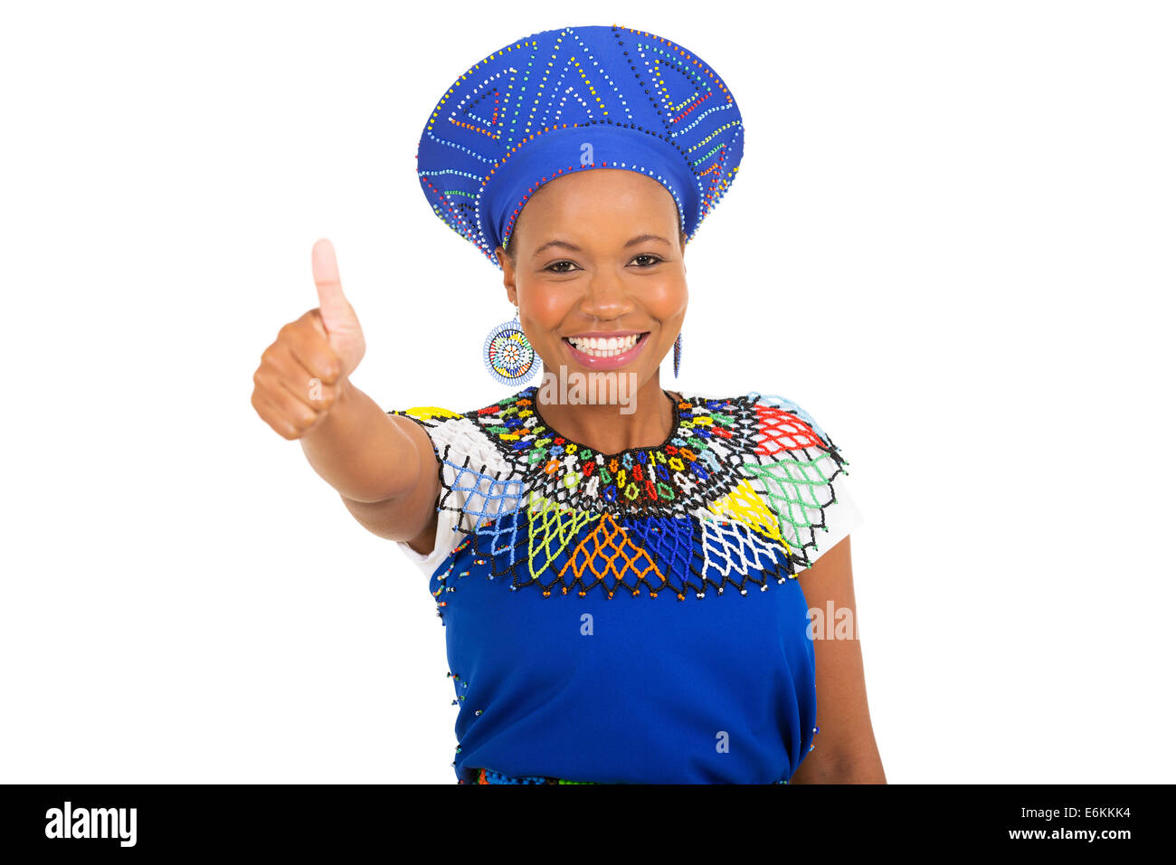 Cute African girl giving thumb up over white background Banque D'Images