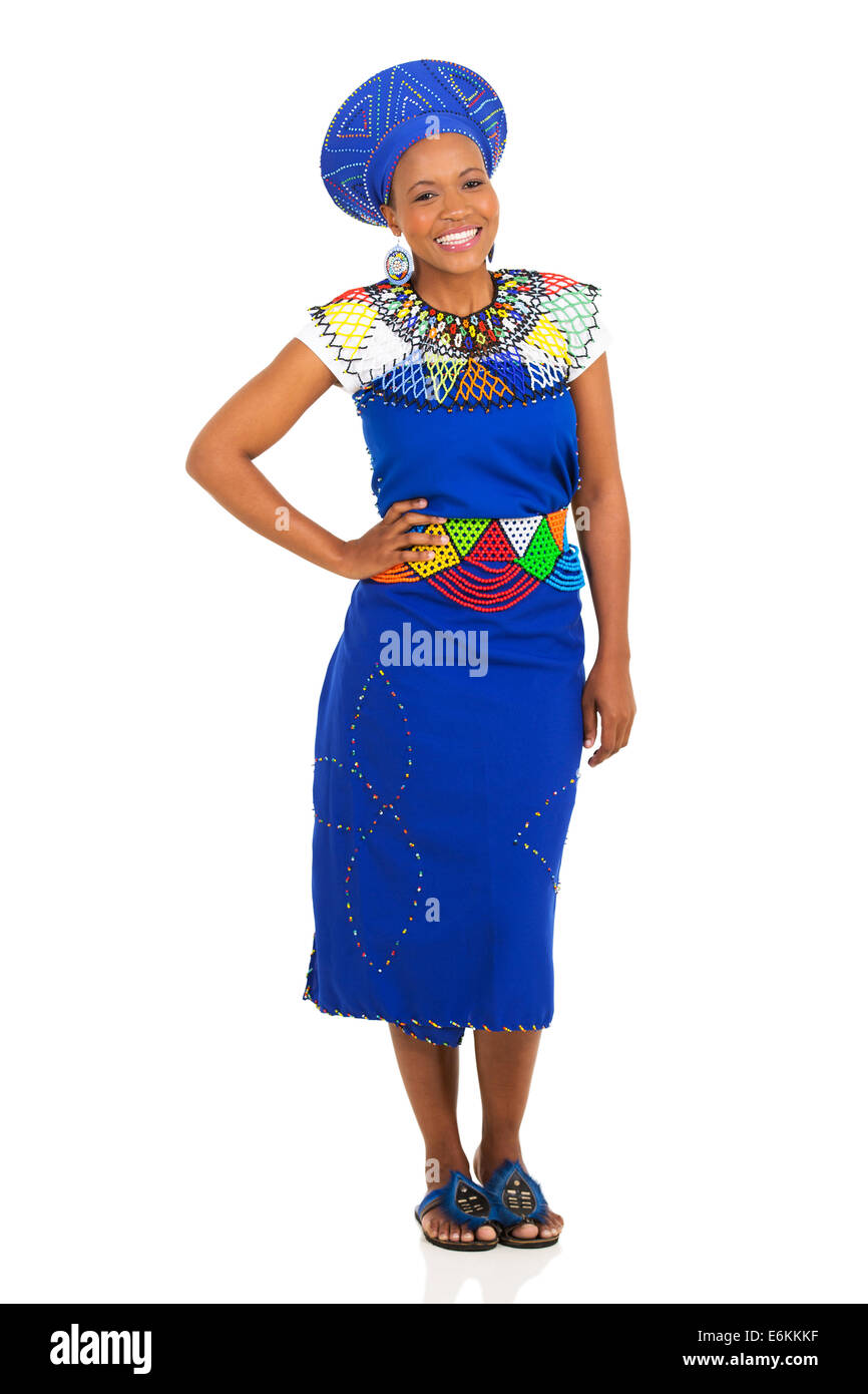 Portrait zulu girl traditional clothes Banque de photographies et