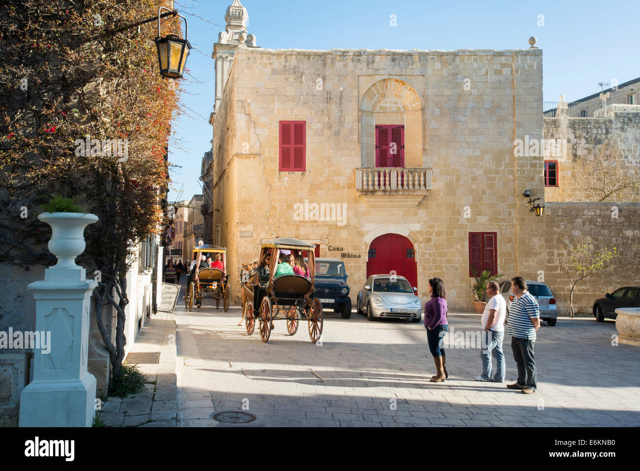 Cheval et chariots, Mdina, Malte, Banque D'Images