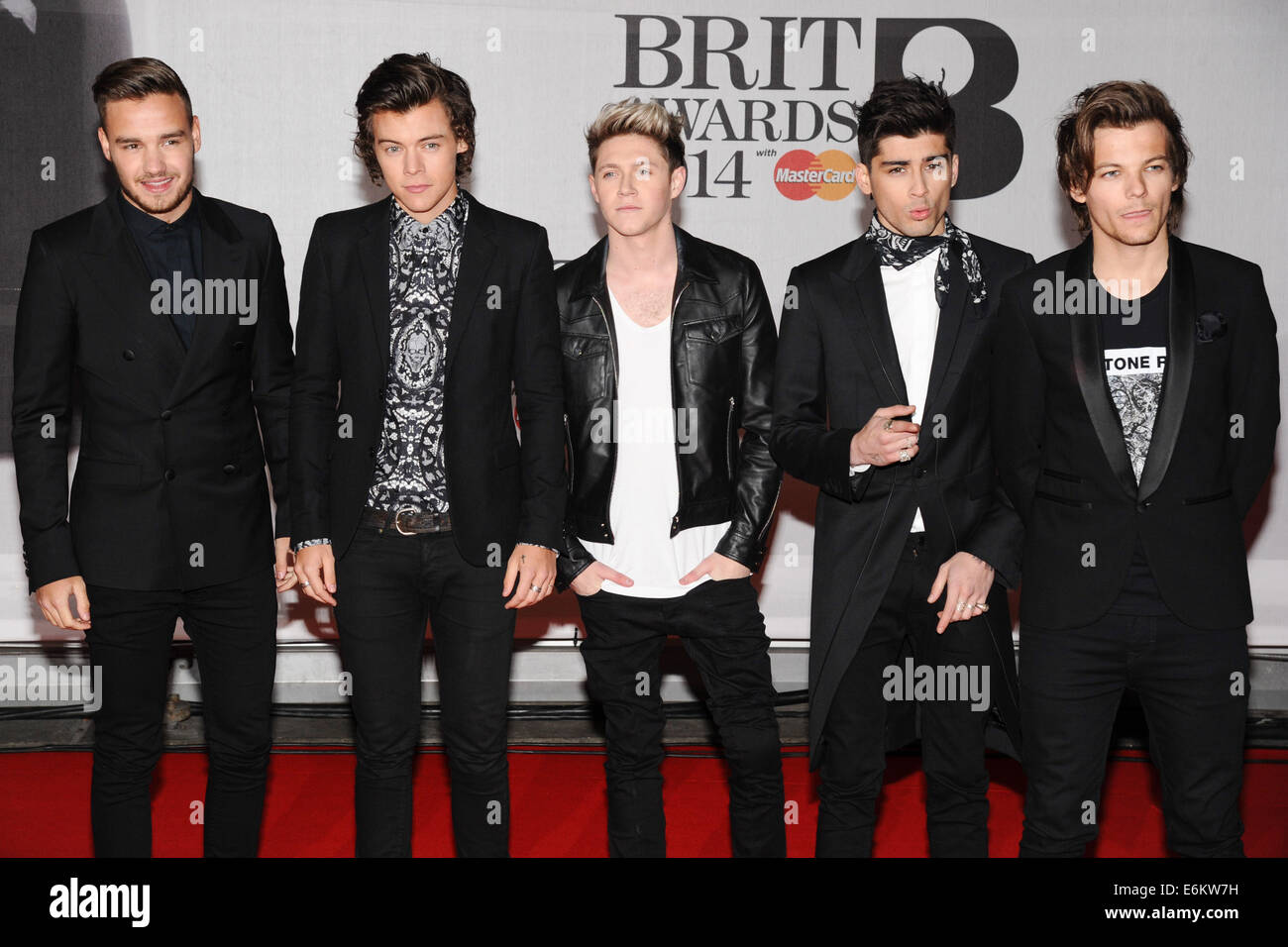 Des Brit Awards (Brit) 2014 tenu à l'O2 - Arrivées avec : Liam Payne, Harry  Styles, Zayn