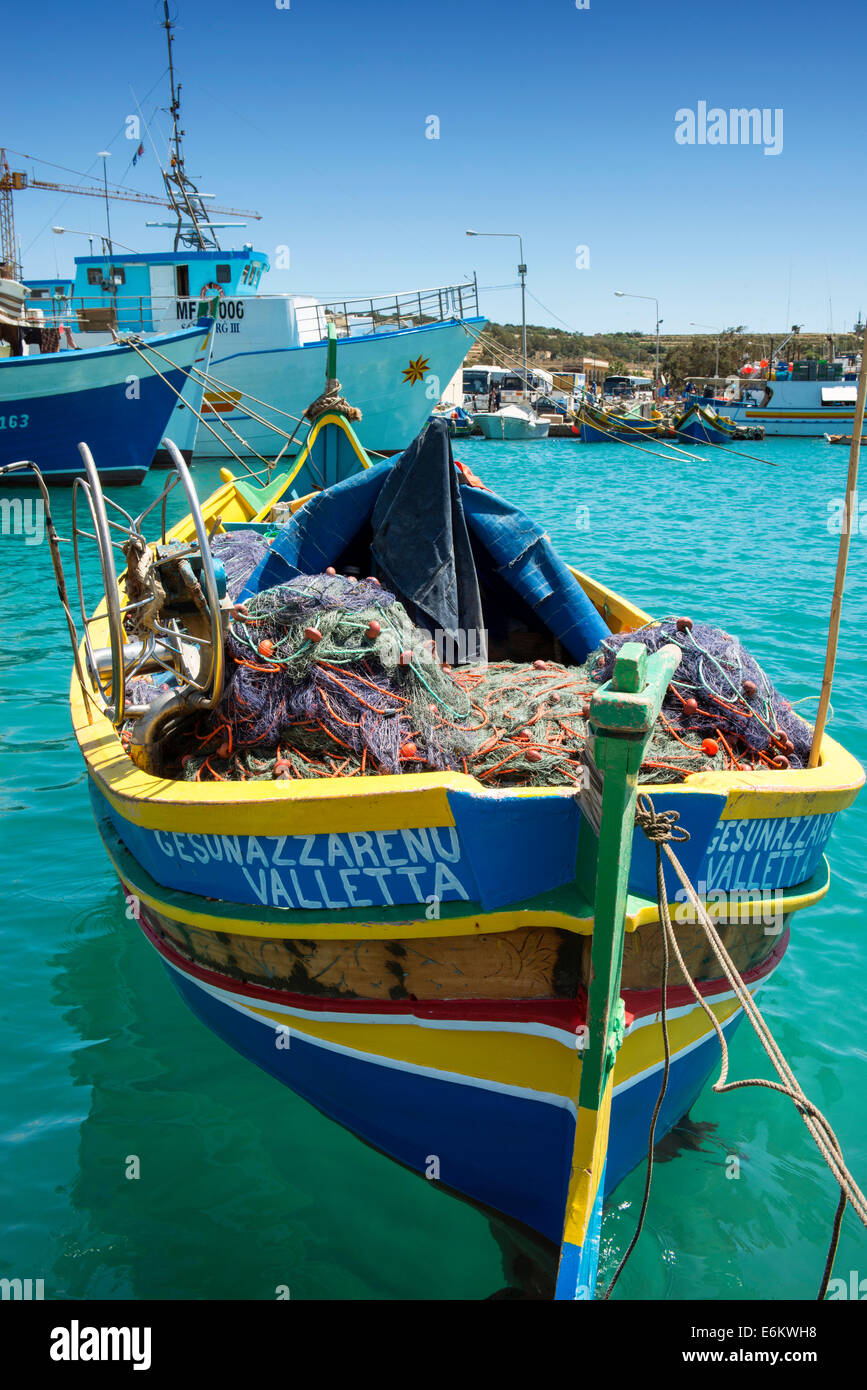 Marsaxlook, Malte, l'église Notre-Dame de Pompéi, Banque D'Images