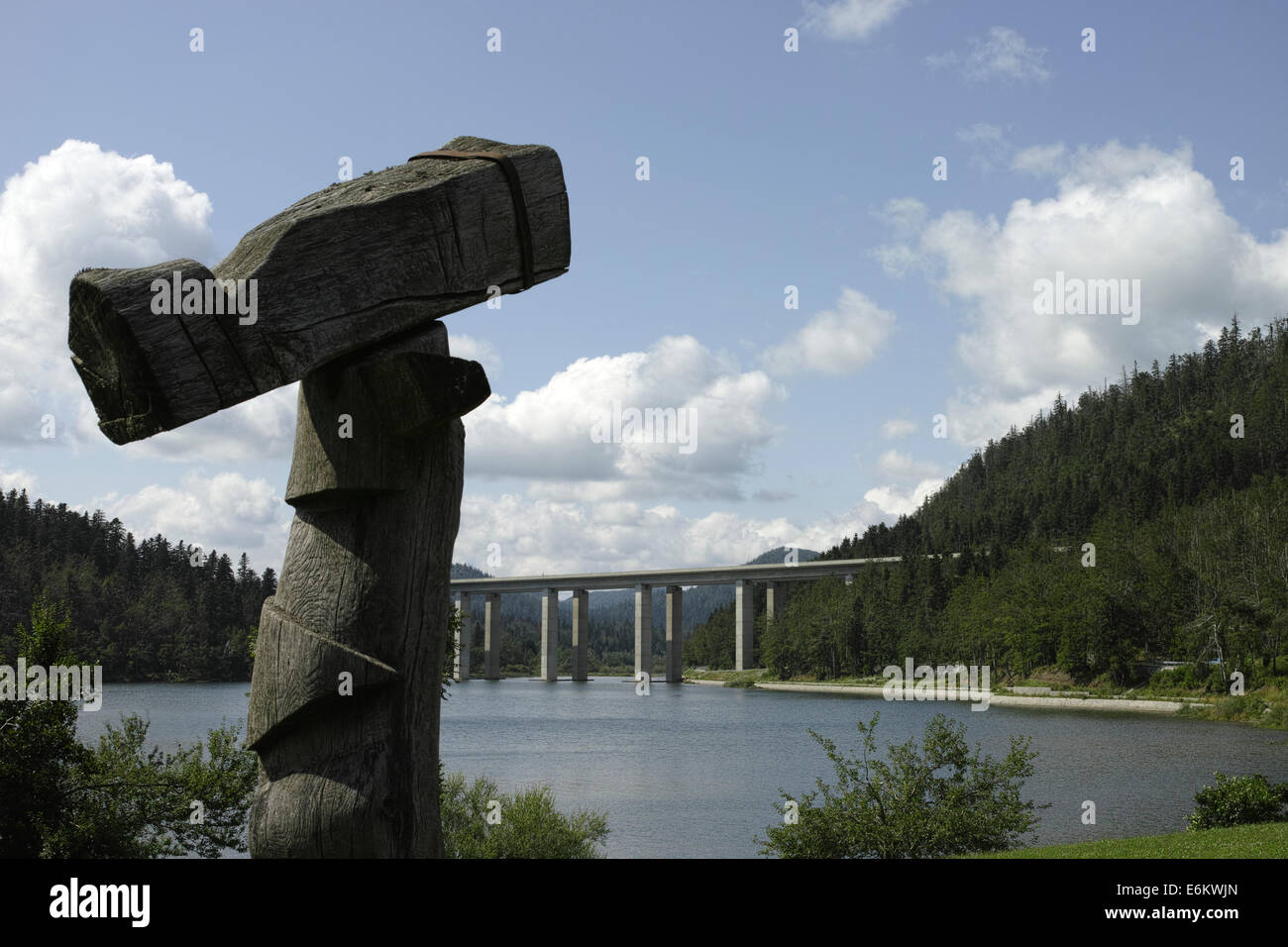 Lac Bajer, près de ville de Fuzine, Gorski Kotar, Croatie, Europe Banque D'Images