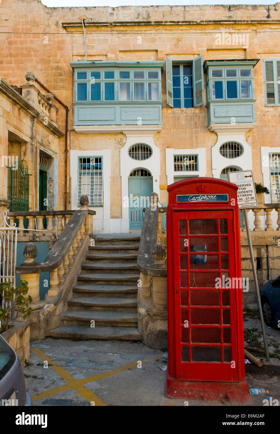 British ; Royaume-Uni ; Téléphone fort ; La Valette, Malte Banque D'Images