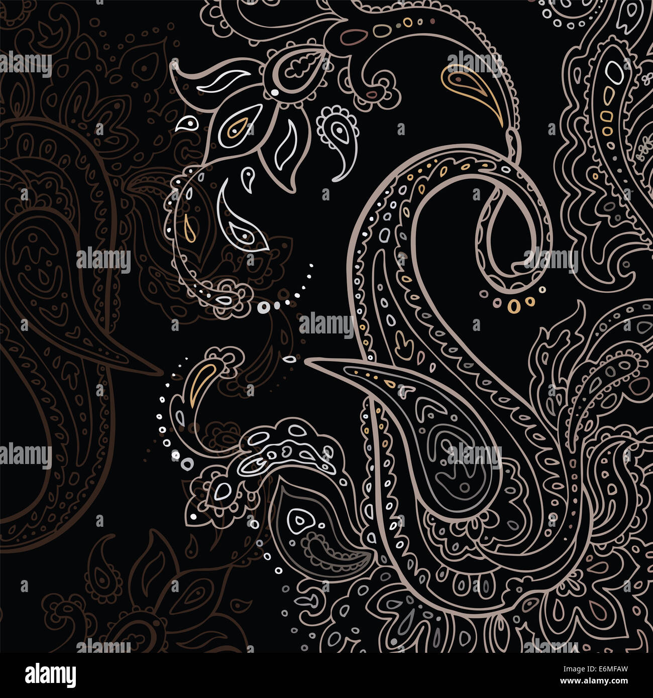 Arrière-plan de Paisley. Ornement dessiné à la main. Banque D'Images