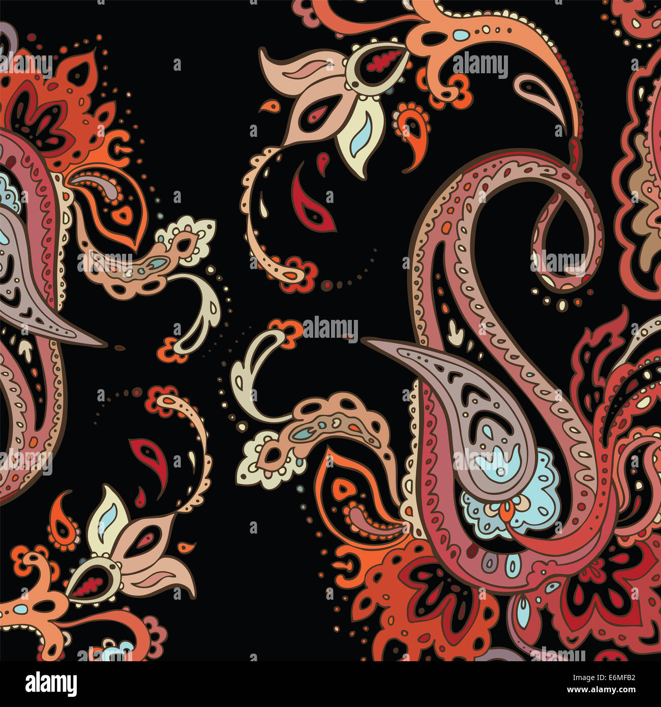 Arrière-plan de Paisley. Ornement dessiné à la main. Banque D'Images