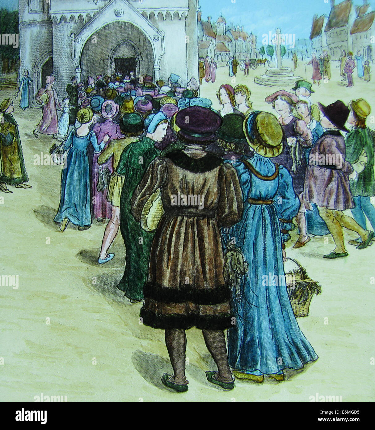 Le joueur de flûte de Hamelin par Kate Greenaway période victorienne Banque D'Images