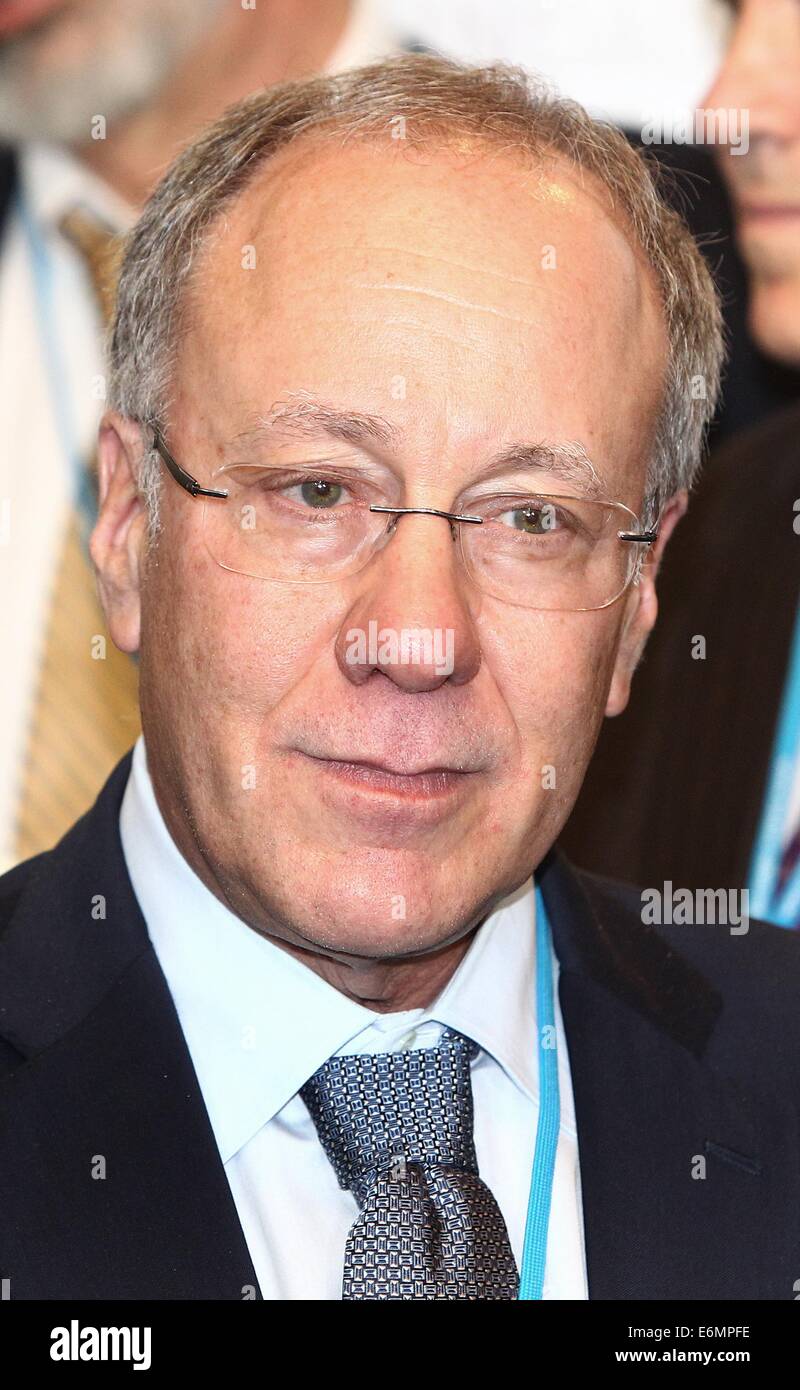 Le Prix Nobel de science économique Roger Myerson est représenté à Lindau, Allemagne, 20 août 2014. Photo : Karl-Josef Opim/dpa Banque D'Images