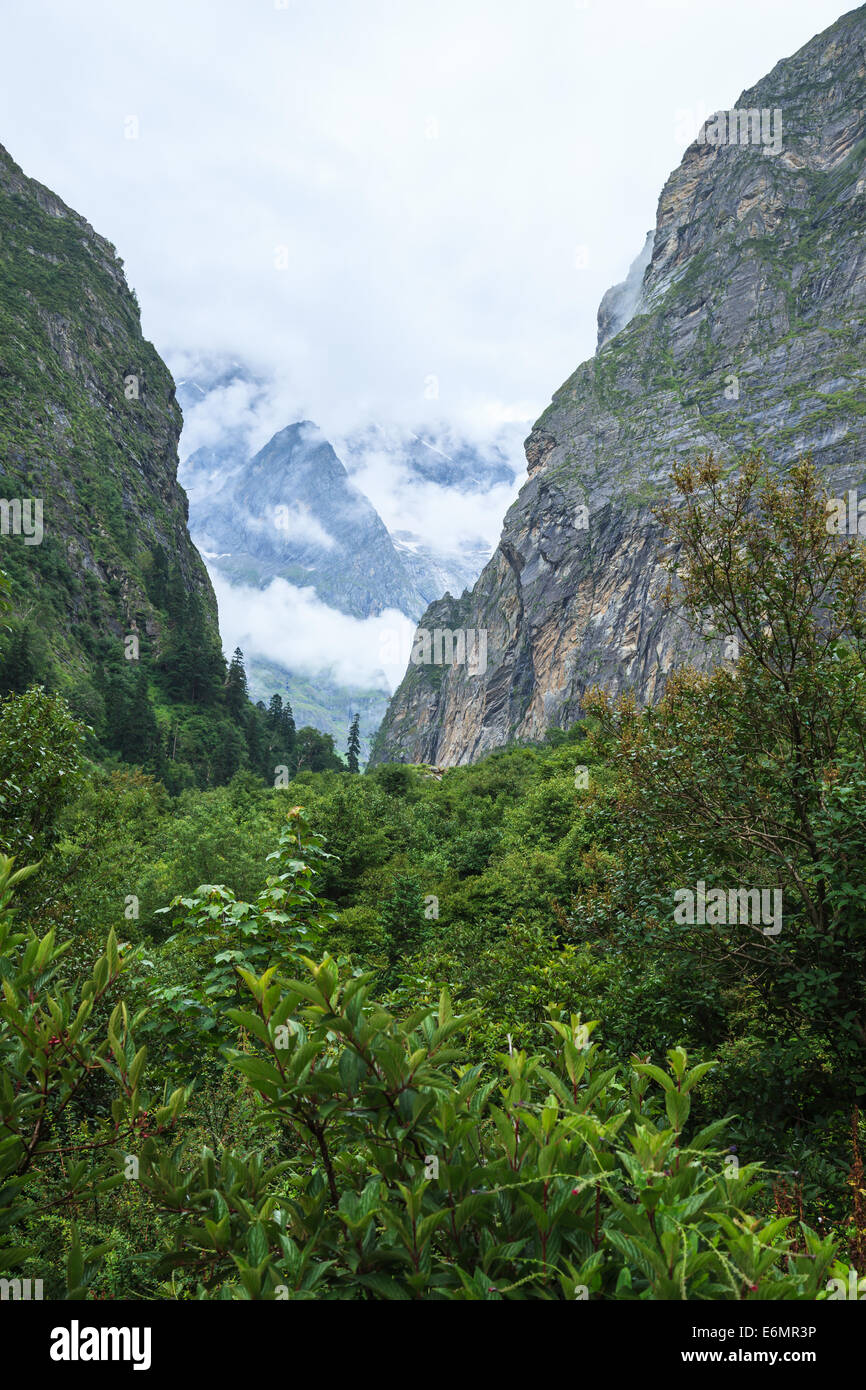 Vue sur montagnes de l'Himalaya en Inde Banque D'Images