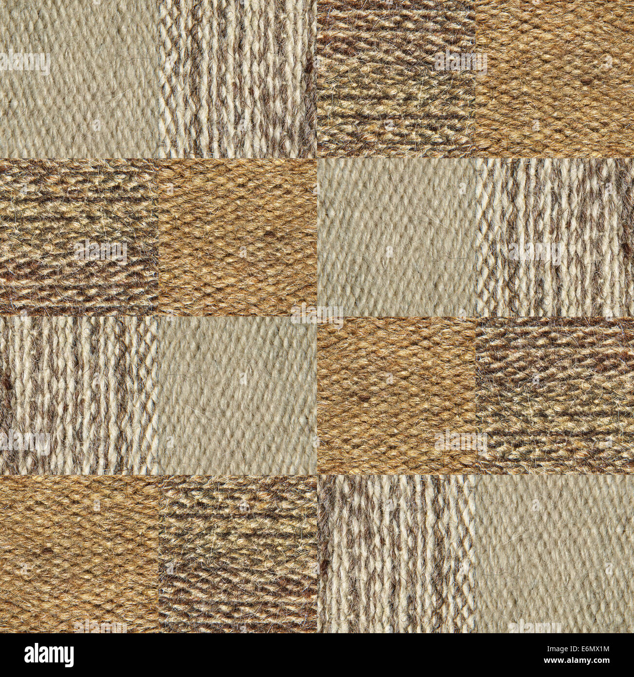 Tissu de laine Camel texture pattern collage dans un échiquier ordre que abstract background. Banque D'Images