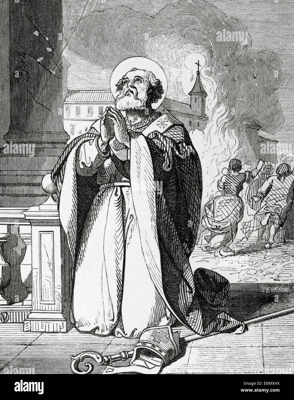 Saint Mamertus (mort C. 475). Évêque de Vienne en Gaule. Gravure de Severini. Ano Cristiano. 19e siècle. Banque D'Images