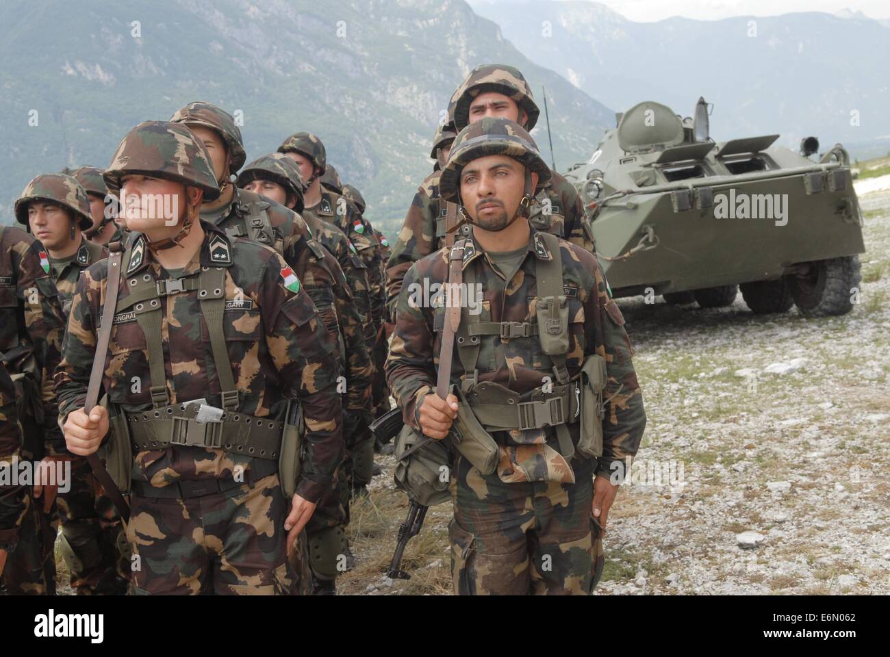 Fml, la Force terrestre multinationale européenne ; les soldats de l'armée hongroise Banque D'Images