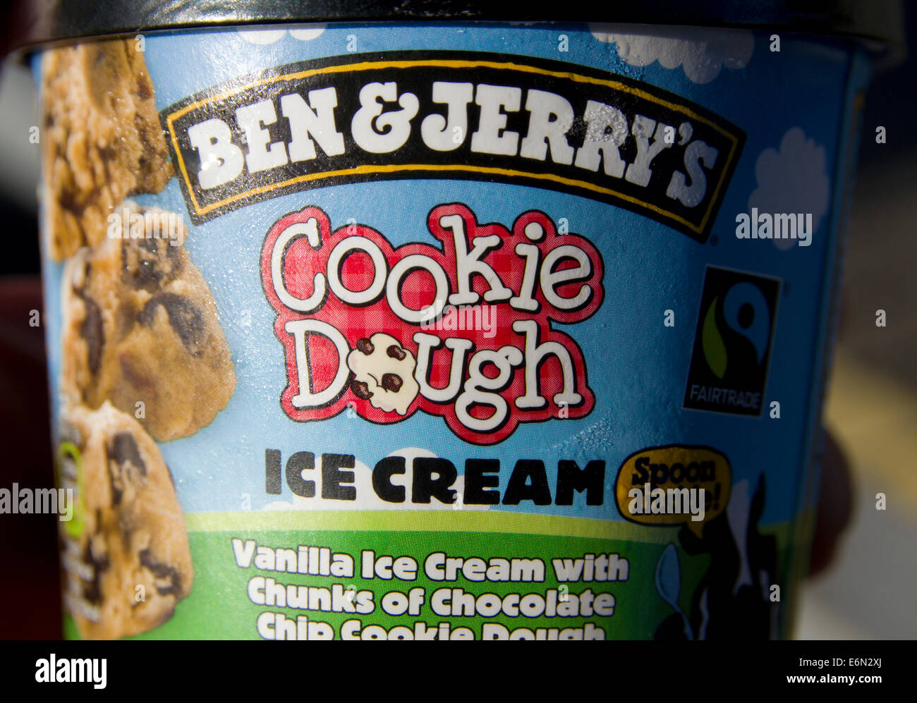Ben & Jerry's Cookie Dough Icecream à remous Banque D'Images