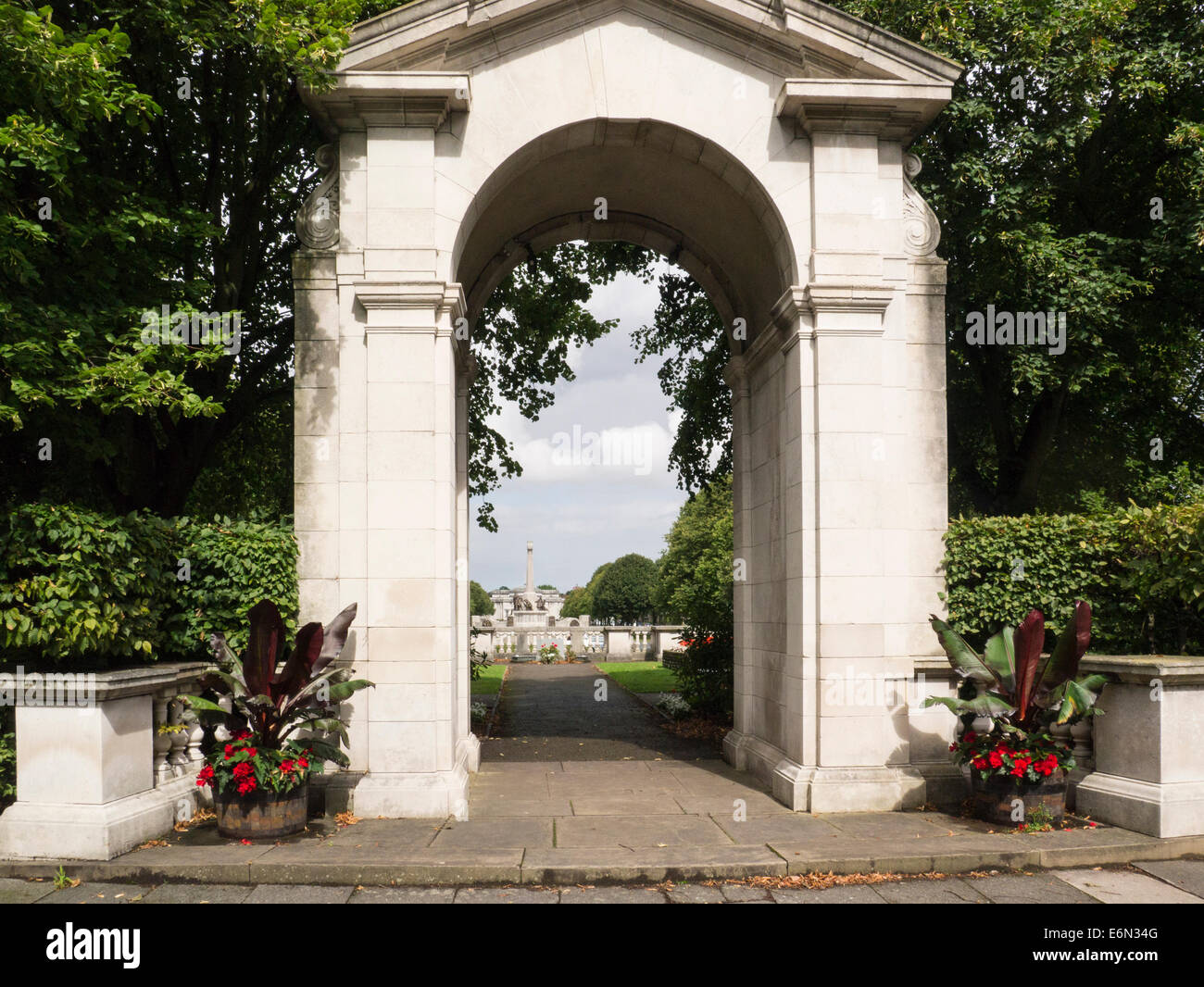Port Sunlight Wirral Merseyside England Entrée de Hillsborough Memorial Garden en mémoire de Liverpool FC supporters tués à FA Cup Banque D'Images