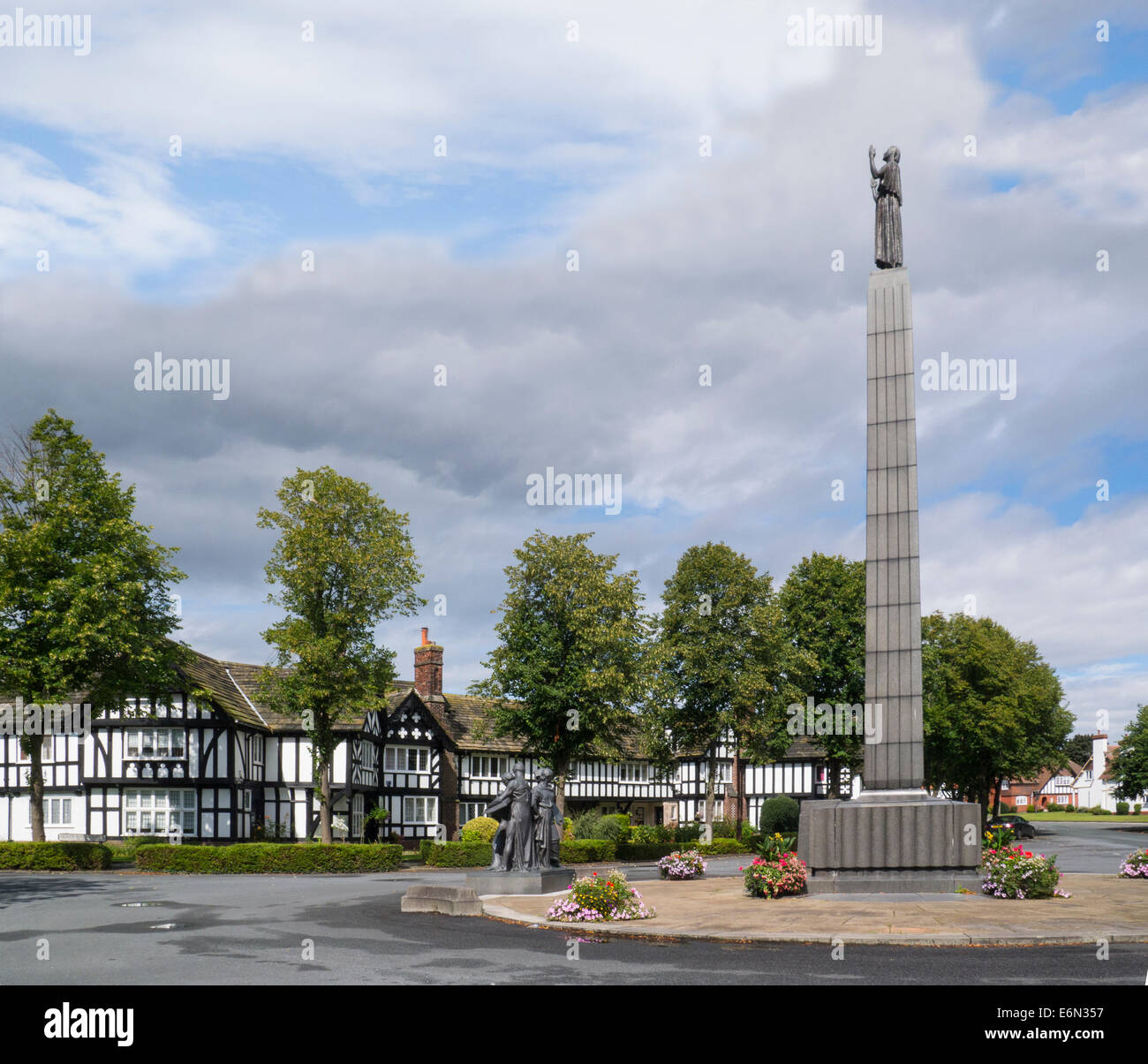 Mémorial Leverhulme de William Hesketh Lever businessman créé Port Sunlight village modèle et en usine Banque D'Images