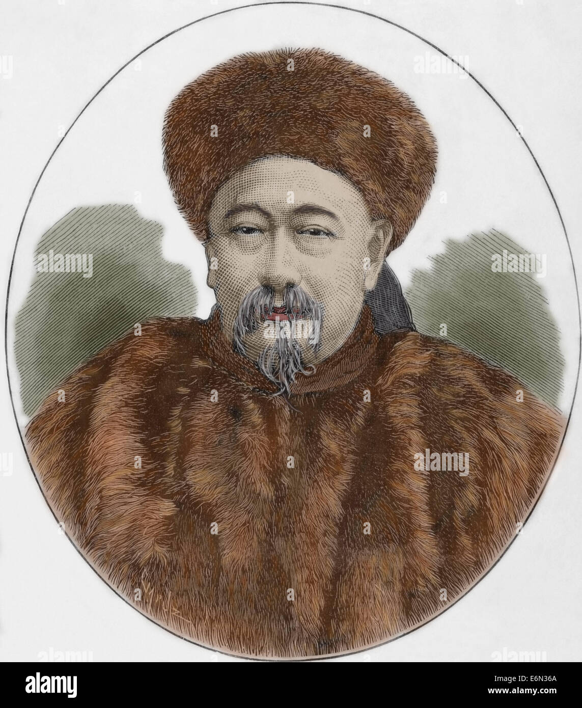 Guo Songtao (Kuo Ta-Jen) (1818-1891). Le diplomate chinois. Gravure de Capuz. L'illustration espagnole et américaine, 1887. Couleur claire Banque D'Images