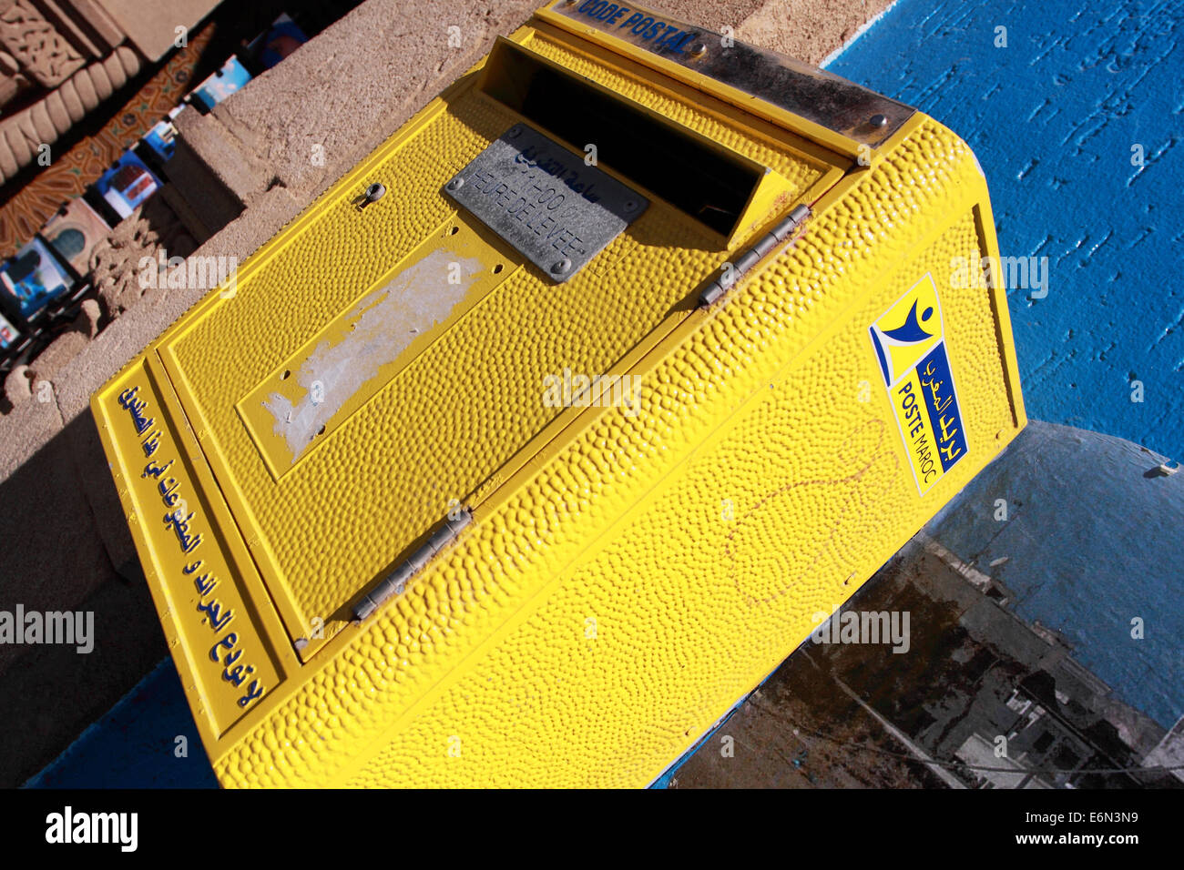 Maroc Maroc Post mail jaune post box à Rabat Maroc Banque D'Images