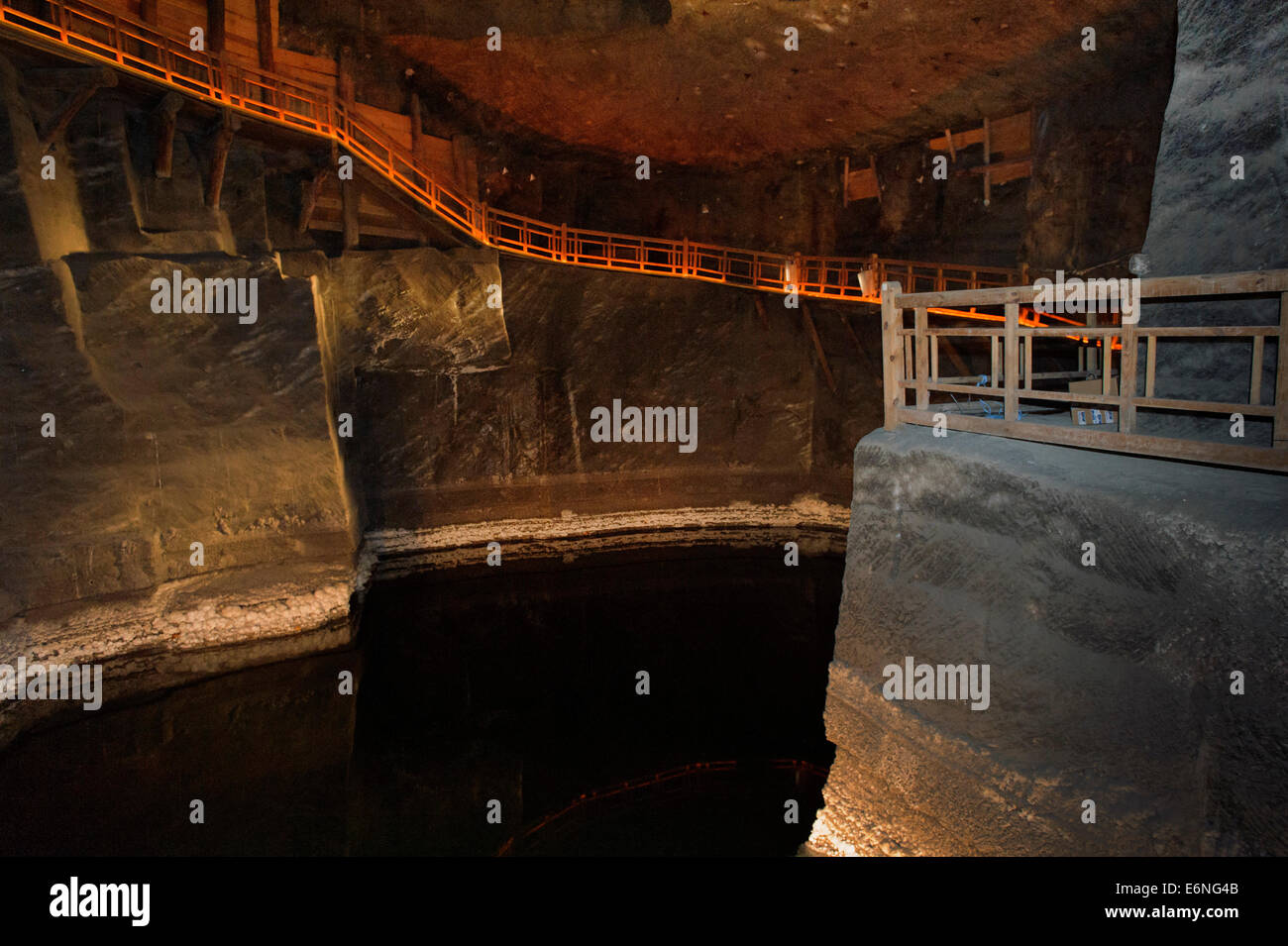 Lake Mine de sel de Wielicka en Pologne, Europe, site du patrimoine mondial de l'UNESCO Banque D'Images