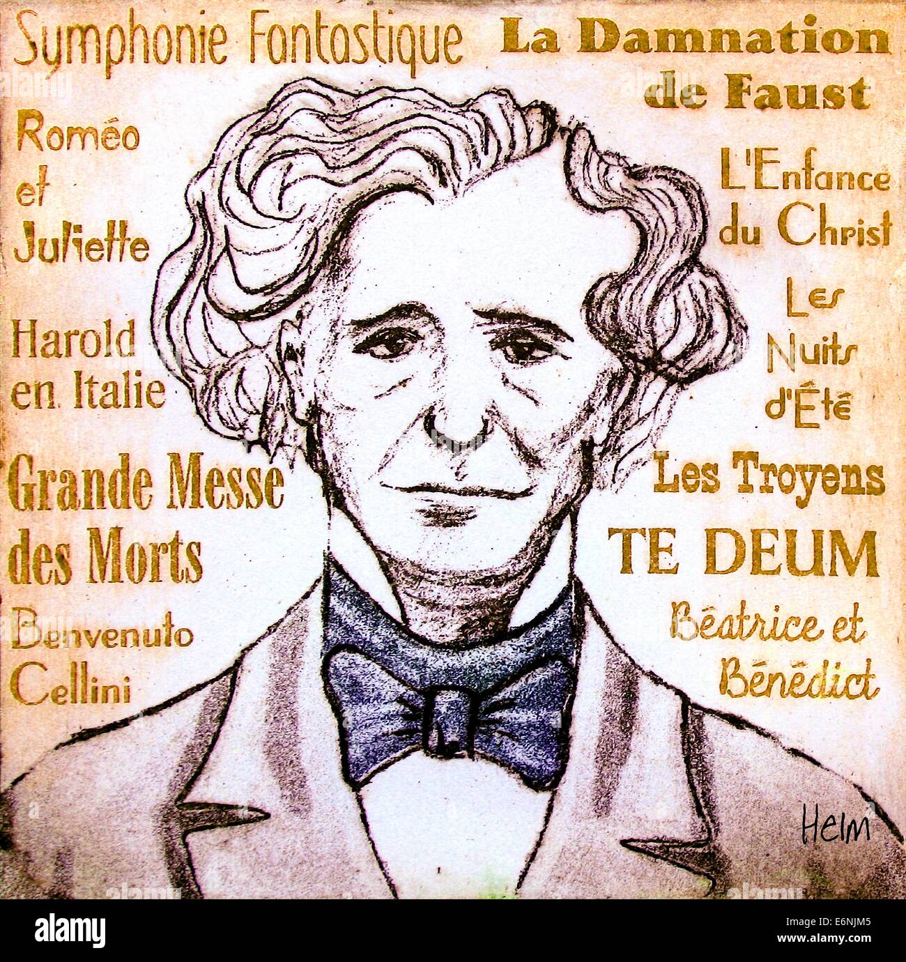 Hector Berlioz, 1803 - 1869, compositeur français, portrait, chef d'orchestre, écrivain et critique musical. Banque D'Images