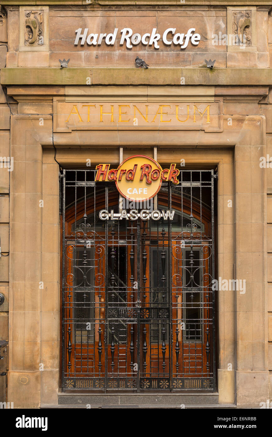 Hard Rock Cafe fermé façade à Glasgow, Écosse, Royaume-Uni Banque D'Images